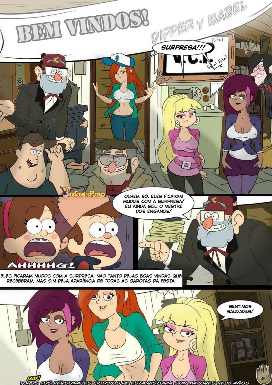 Gravity Falls – Mabel e Dipper na Orgia das Piranhas em Hentai HQ Brasileiro
