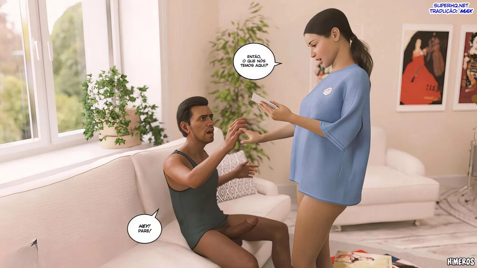 Cala a Boca e Mama, Piranha! – Flagrou o irmão usando suas calcinhas em hentai hq brasileiro