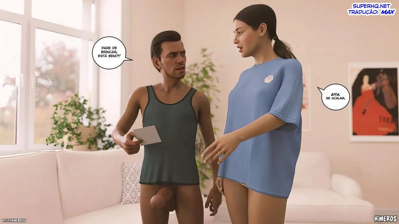 Cala a Boca e Mama, Piranha! – Flagrou o irmão usando suas calcinhas em hentai hq brasileiro