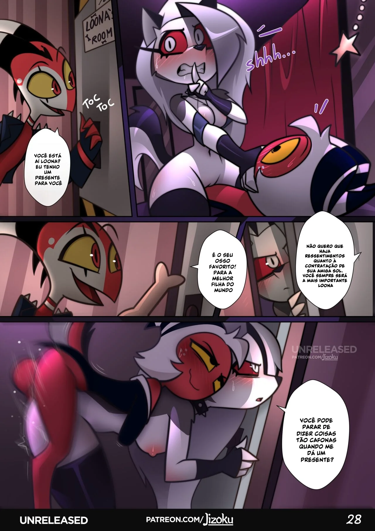 Hazbin Hotel Porno: Uma Noite Pervertida Com a Piranha Loona VL.2 em HQ Brasileiro