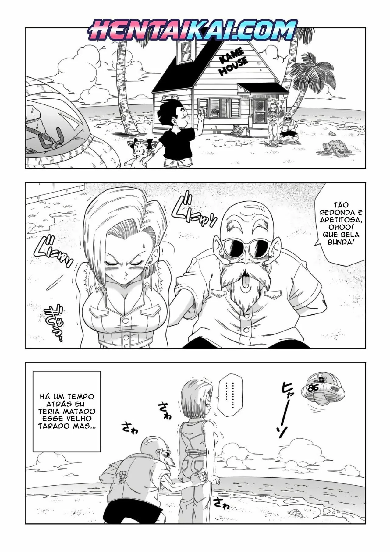 Android 18 vs Mestre Kame: A Cobrança da Piranha” em hentai