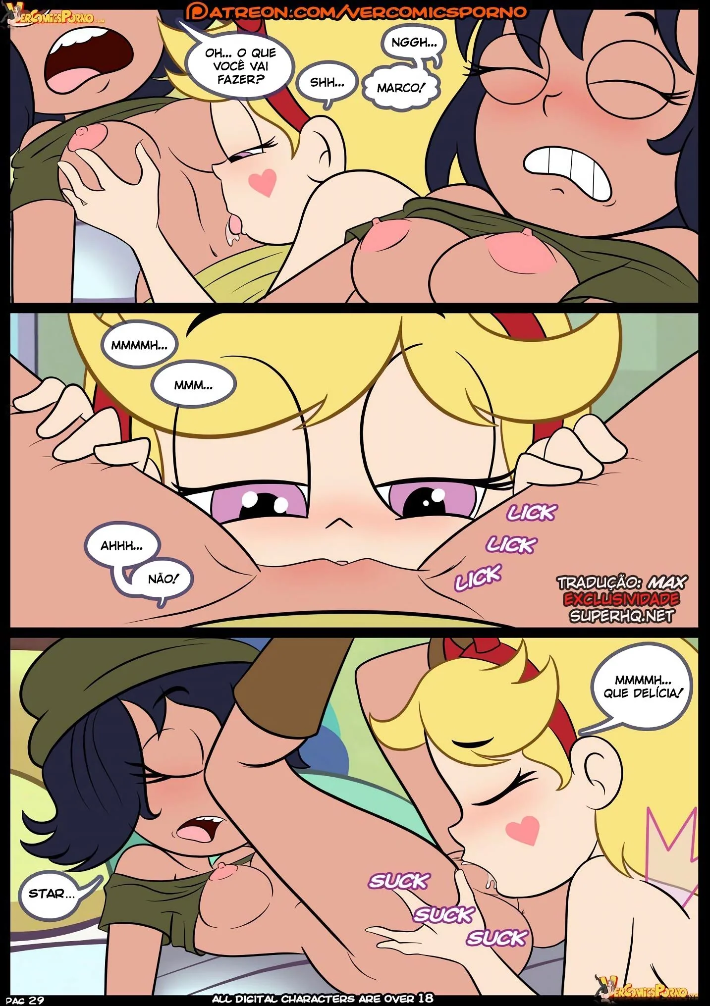 Orgia entre piranhas: Hentai Star vs As Forças do Sexo 3 – Tom e Janna ardendo de tesão no cu de Marco em HQ Brasileiro