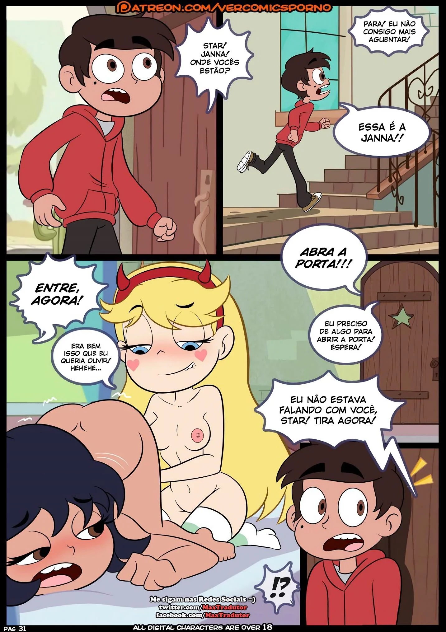 Orgia entre piranhas: Hentai Star vs As Forças do Sexo 3 – Tom e Janna ardendo de tesão no cu de Marco em HQ Brasileiro