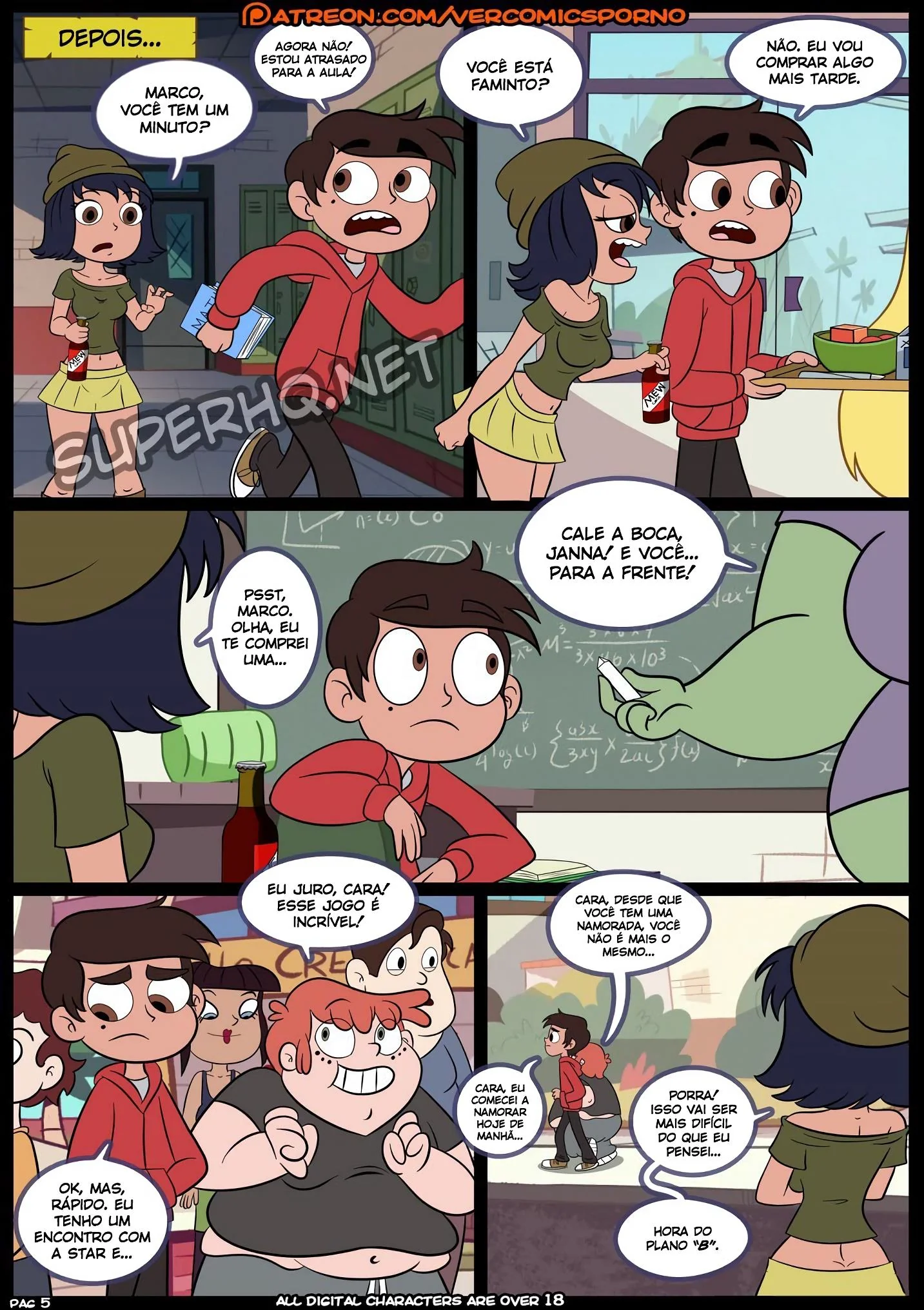 Orgia entre piranhas: Hentai Star vs As Forças do Sexo 3 – Tom e Janna ardendo de tesão no cu de Marco em HQ Brasileiro