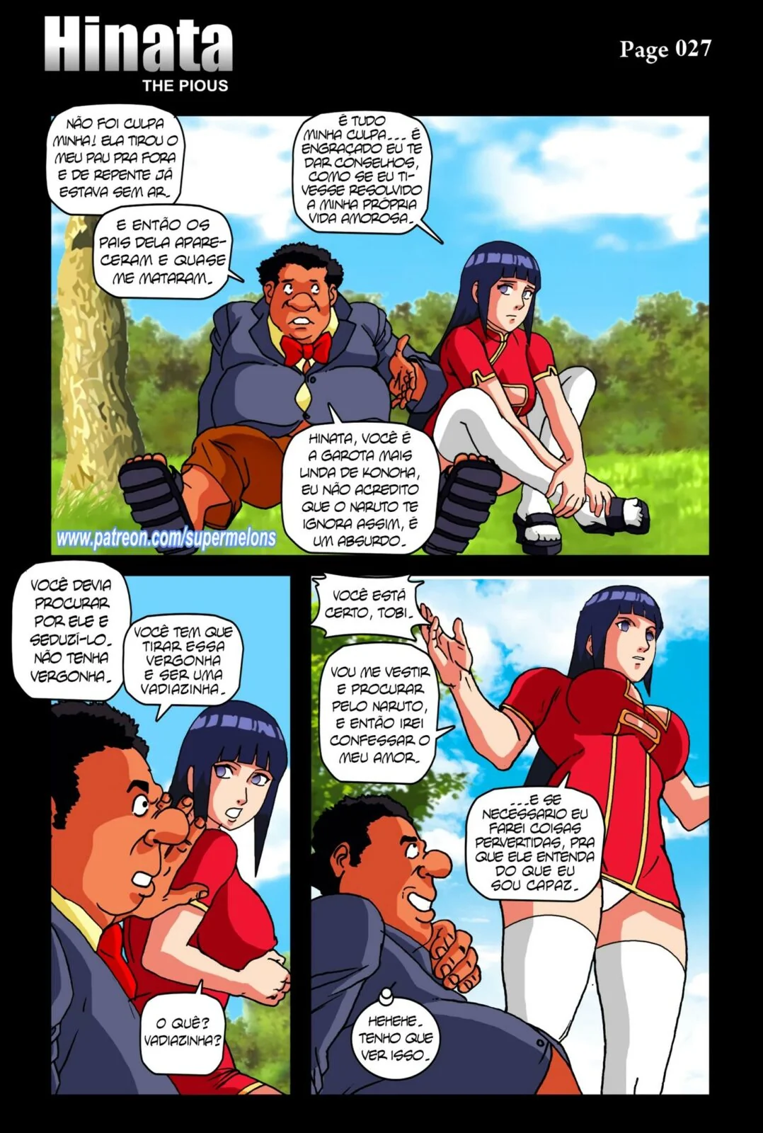 Hinata e o Gordinho Dotado: A Ajuda Especial da Piranha Nojenta em Hentai HQ Brasileiro