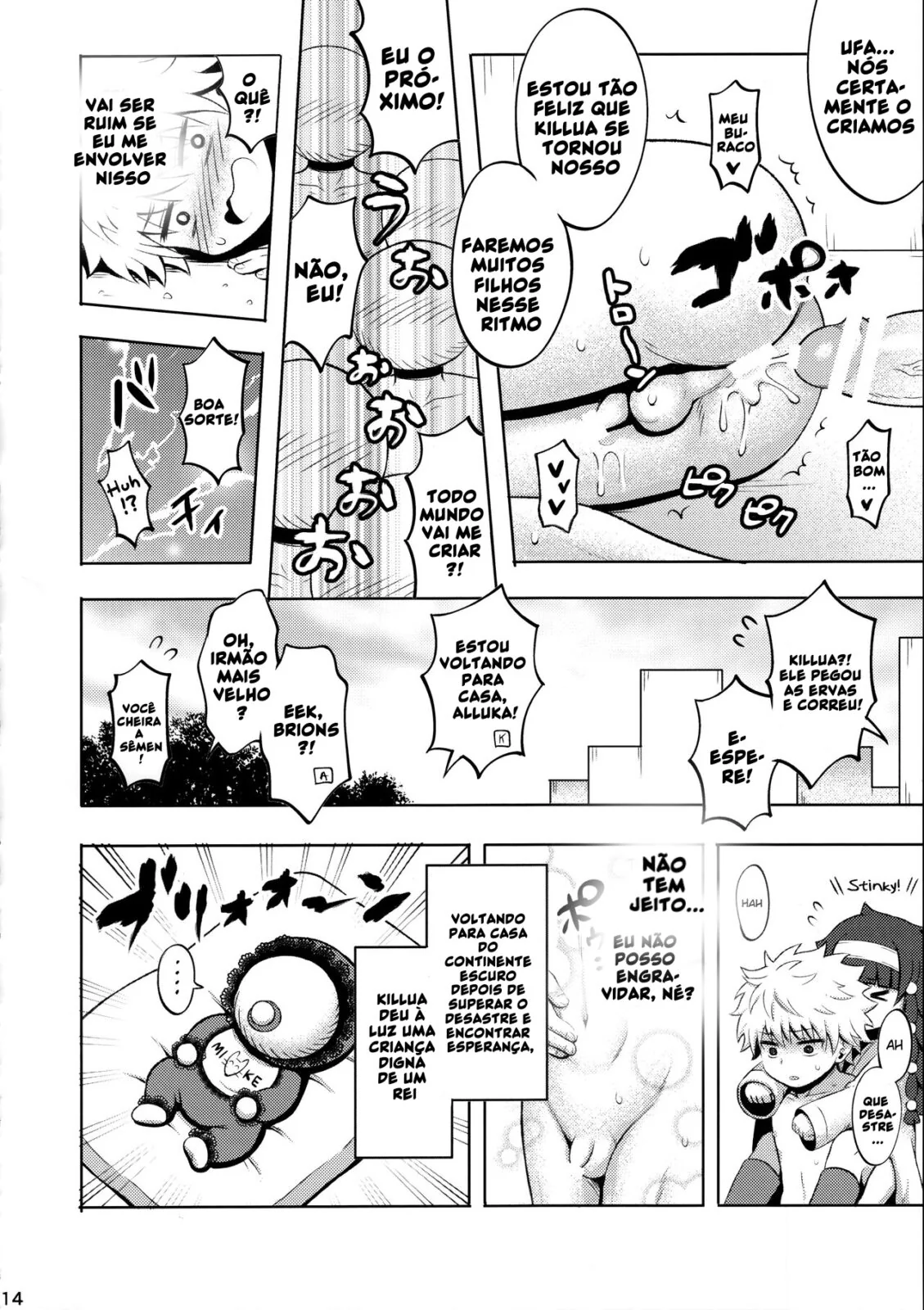 Batalha de Pirocas: Killua vs Brion Mob em Hunter x Hunter Hentai HQ Brasileiro