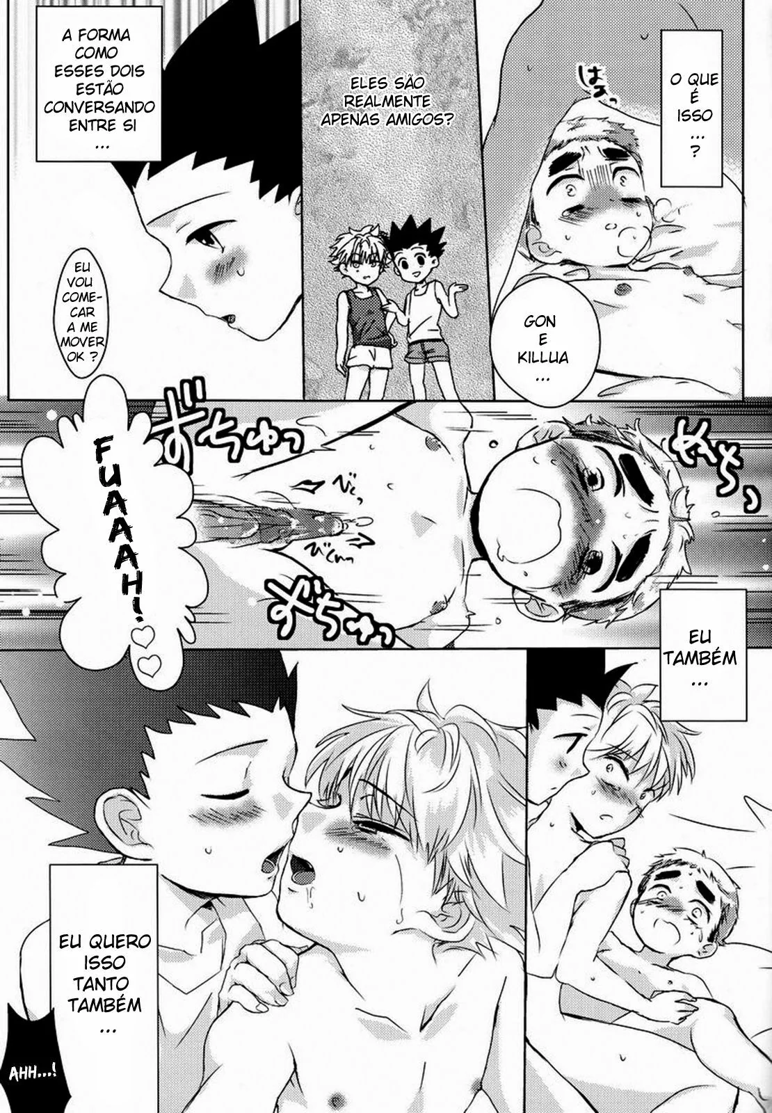 Hunter x Hunter Porno: Triângulo Amoroso entre Gon, Killua e Zushi! Em Hentai HQ Brasileiro