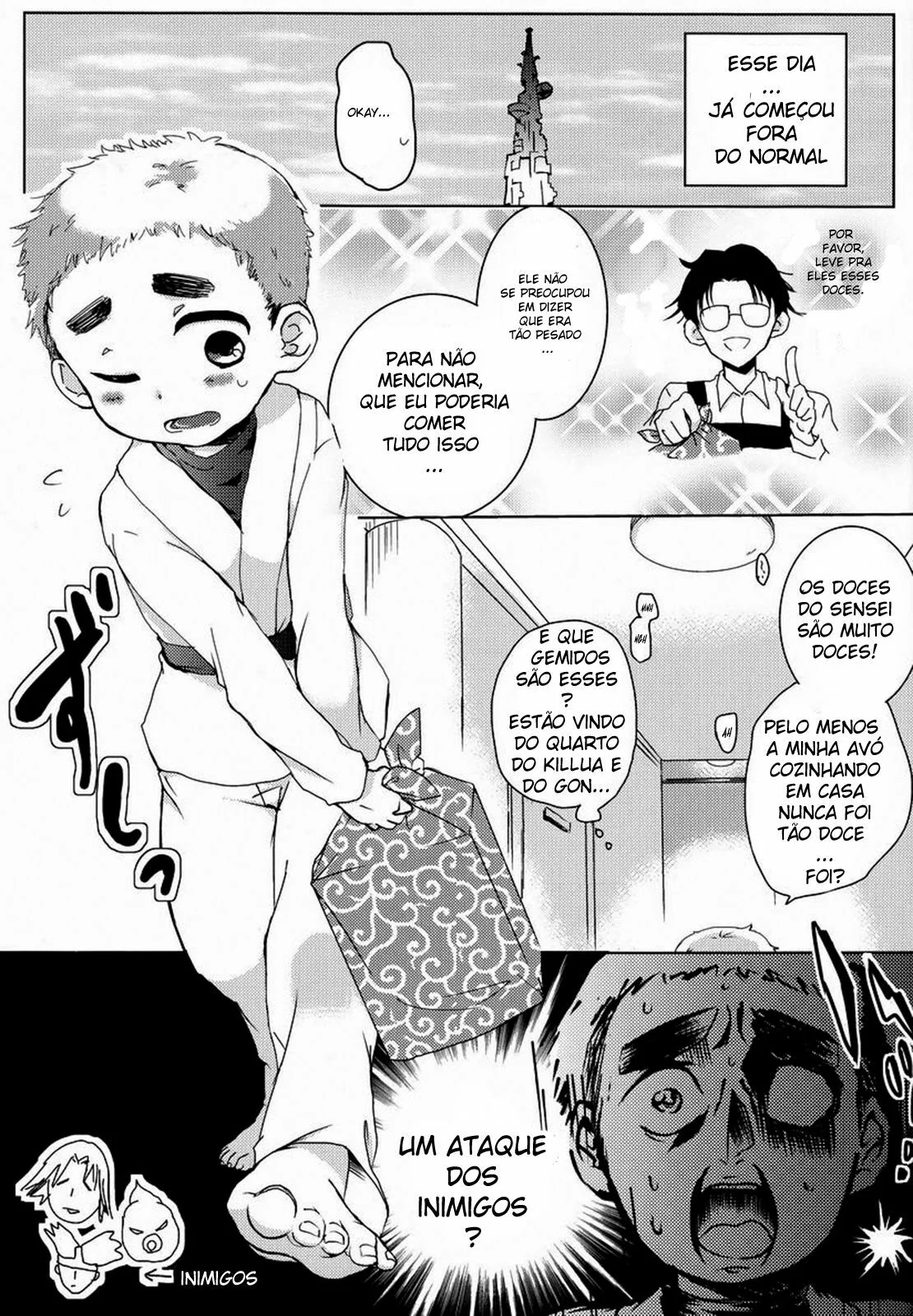 Hunter x Hunter Porno: Triângulo Amoroso entre Gon, Killua e Zushi! Em Hentai HQ Brasileiro