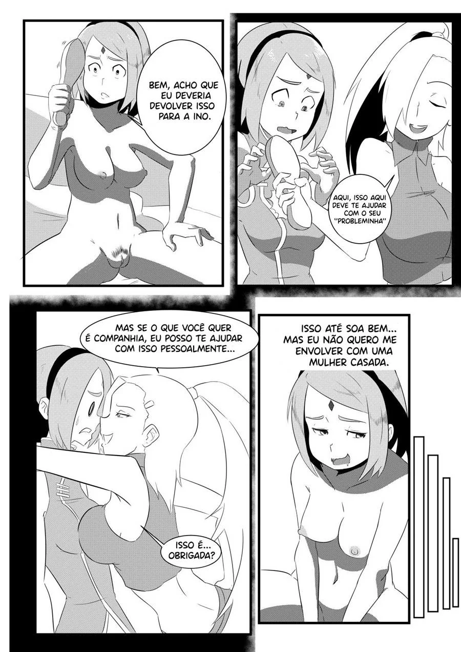 Piranhas Incestuosas: Ino Chupando a Buceta da Mamãe Sakura em Hentai HQ Brasileiro