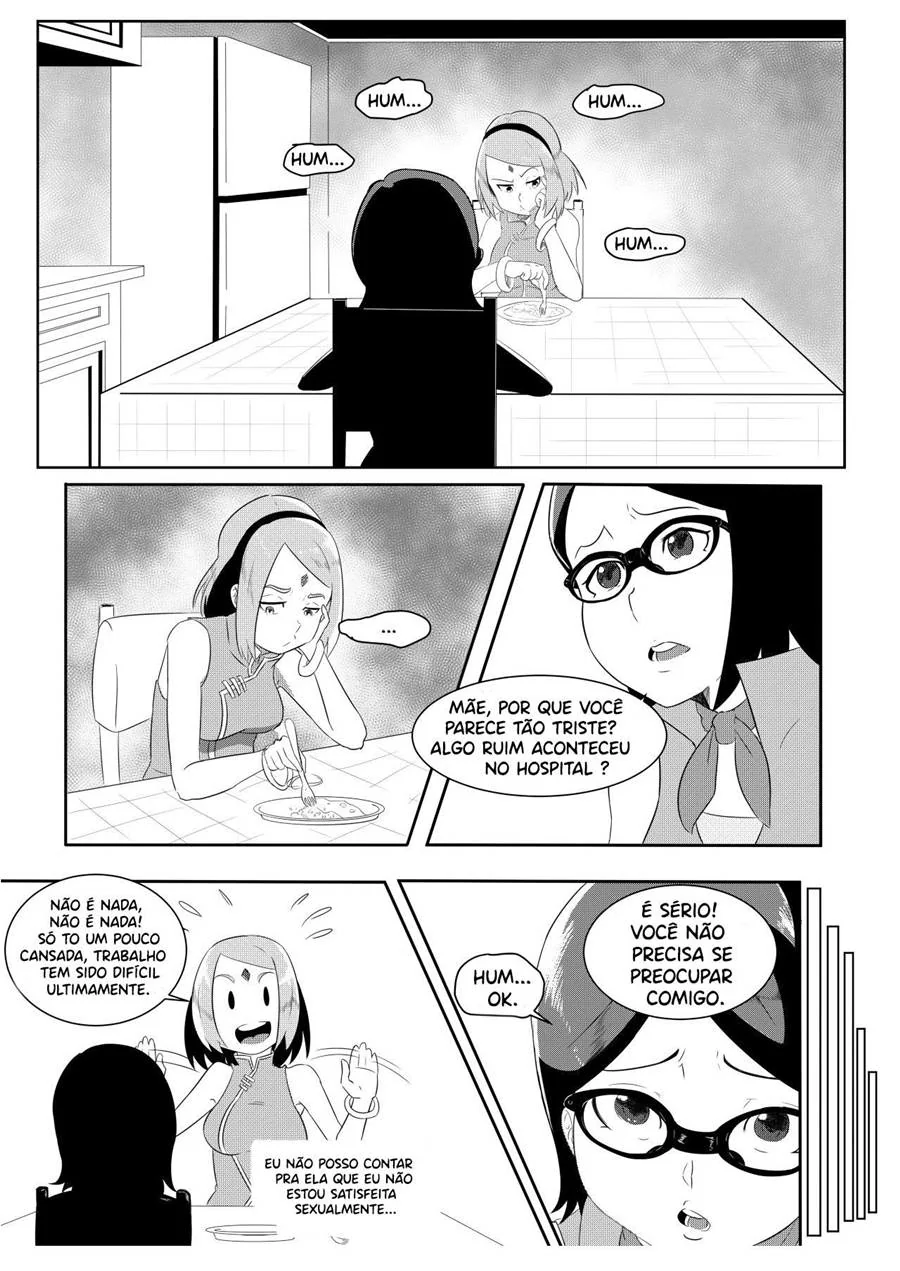 Piranhas Incestuosas: Ino Chupando a Buceta da Mamãe Sakura em Hentai HQ Brasileiro