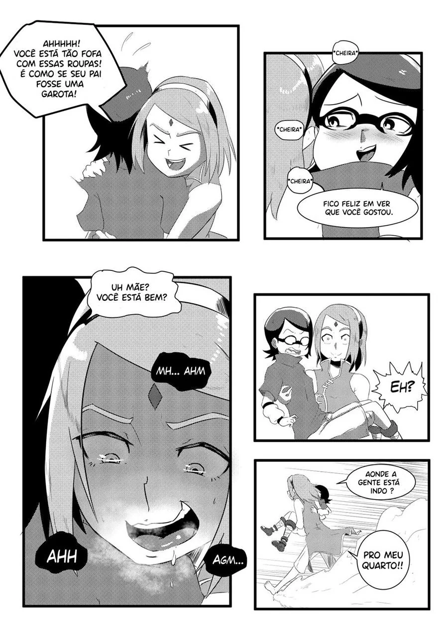 Piranhas Incestuosas: Ino Chupando a Buceta da Mamãe Sakura em Hentai HQ Brasileiro