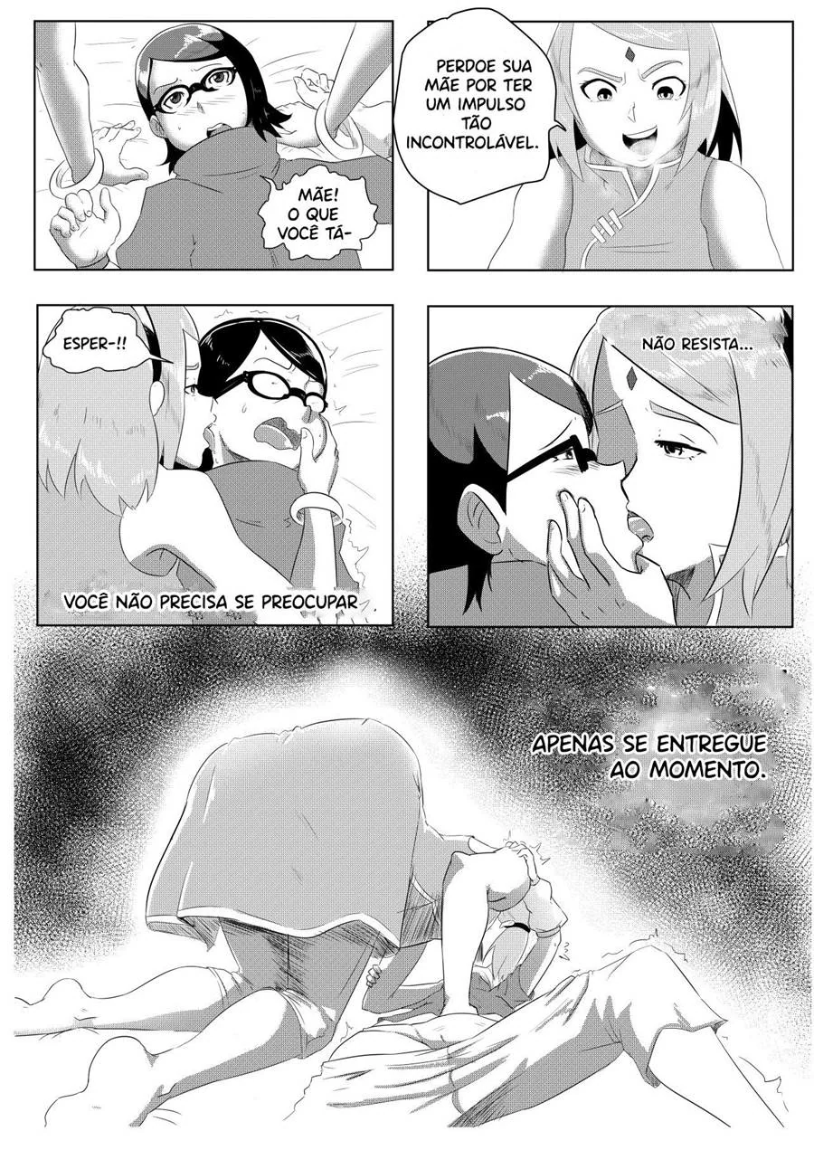 Piranhas Incestuosas: Ino Chupando a Buceta da Mamãe Sakura em Hentai HQ Brasileiro