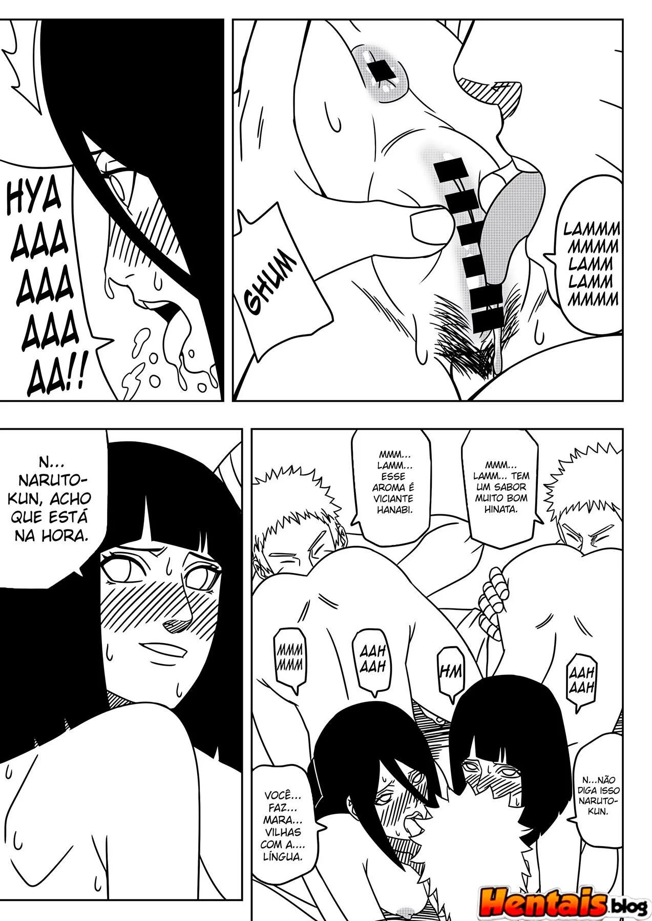 Naruto Comendo as Irmãs Hyuga em um Ménage Quente em HQ Brasileiro