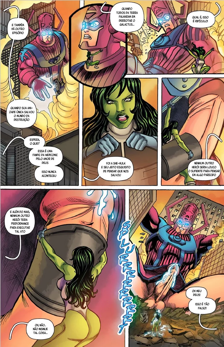 Piranha She Hulk Abusando das Pirocas no Tribunal em Hentai HQ Brasileiro