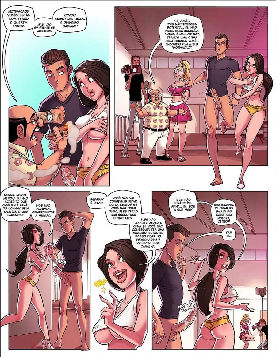 Espião Porno metendo com Atriz e Mãe para Capturar o Vilão! Em HQ Brasileiro