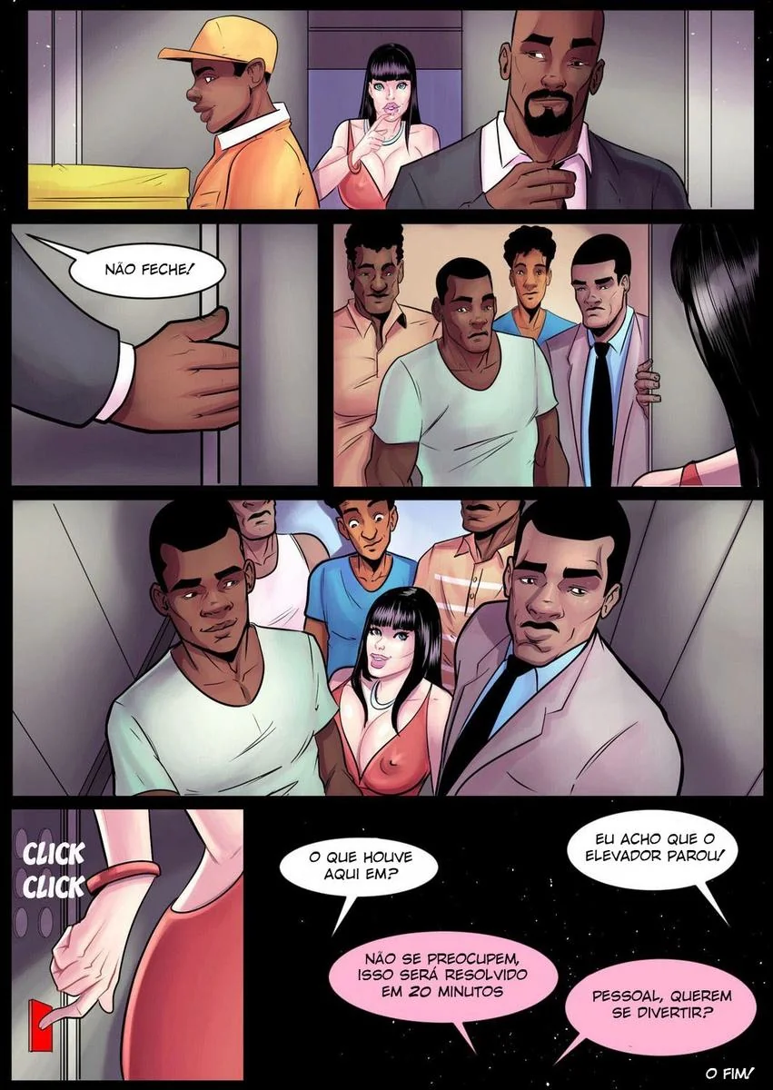 Piranha da Empresa Fica Presa no Elevador e É Comida Viva por Dois Caras Safados – Hentai HQ Brasileiro