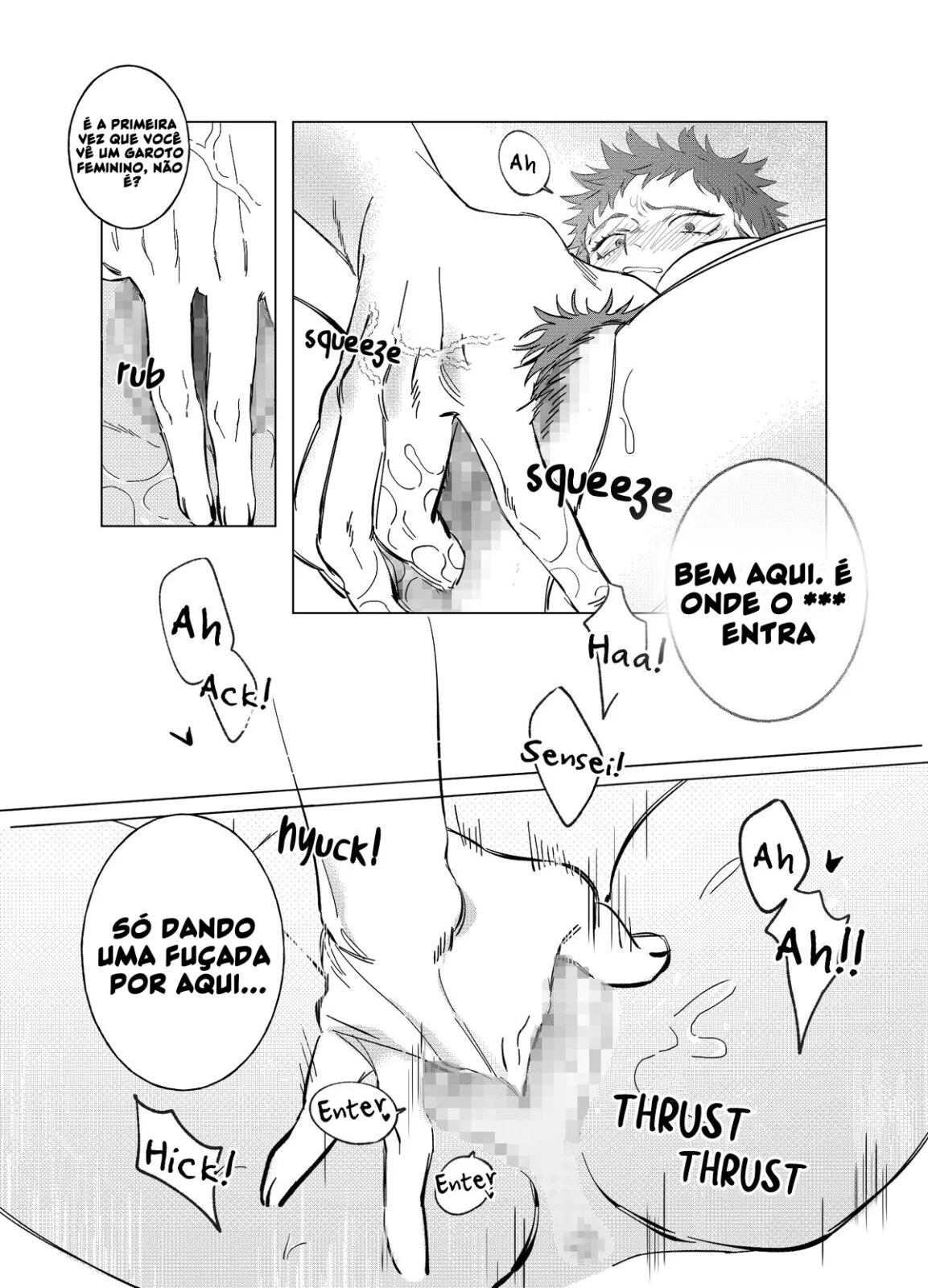 Jujutsu Kaisen Hentai: Itadori Transando com Gojo em Hentai HQ Brasileiro