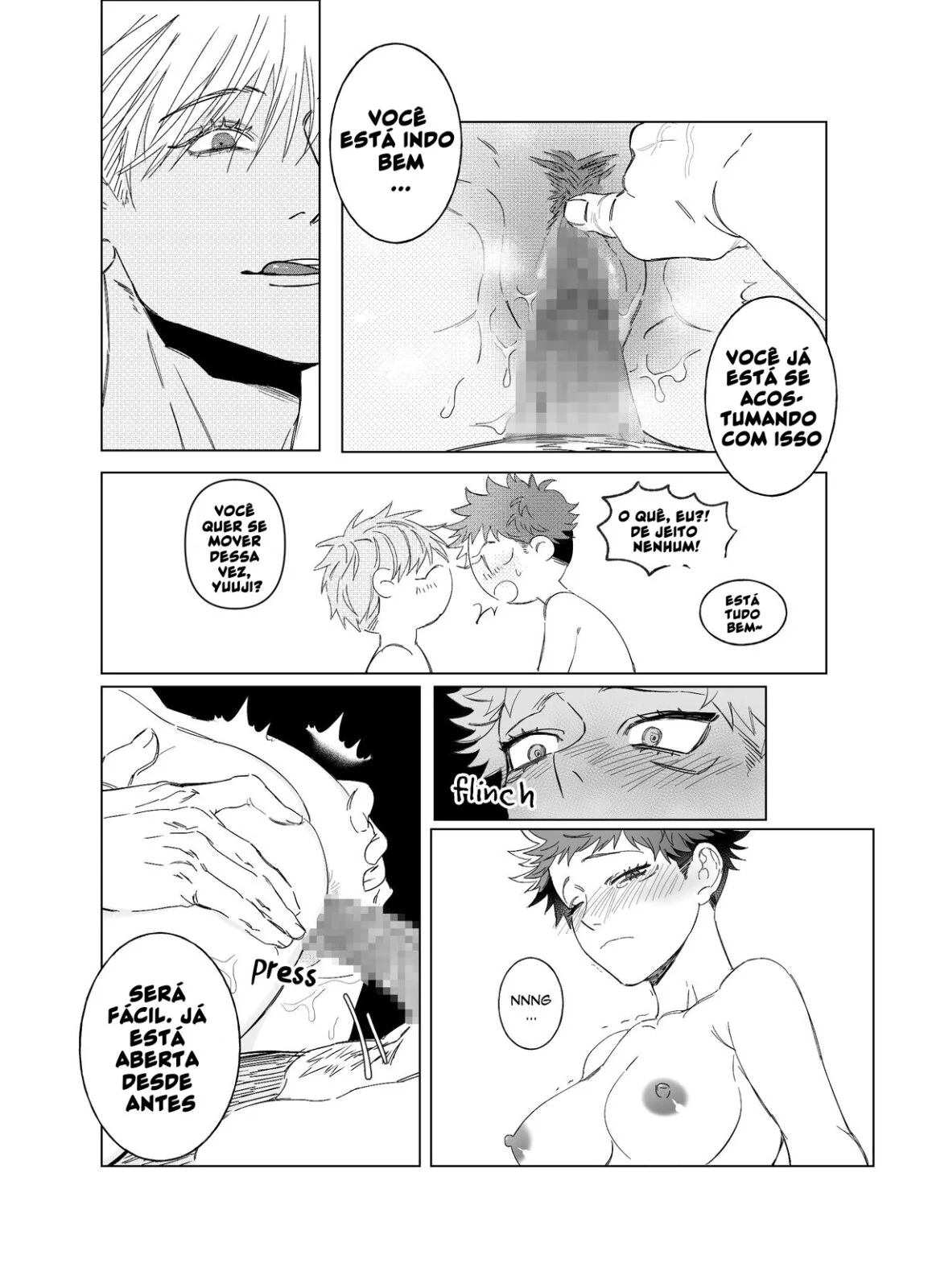 Jujutsu Kaisen Hentai: Itadori Transando com Gojo em Hentai HQ Brasileiro