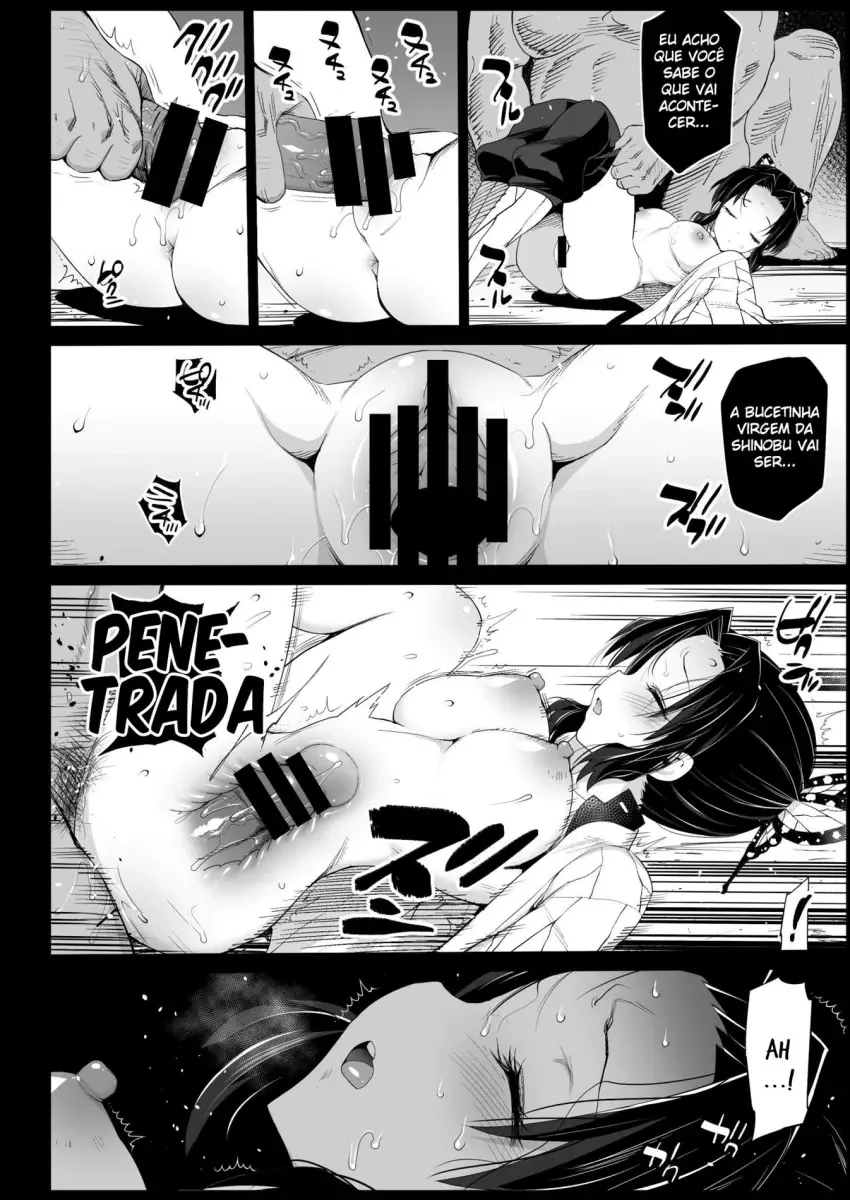Estupro de Shinobu Kochou: Piranha dos Kimetsu no Yaiba é Violentada por Velhos Demônios – Hentai HQ Brasileiro