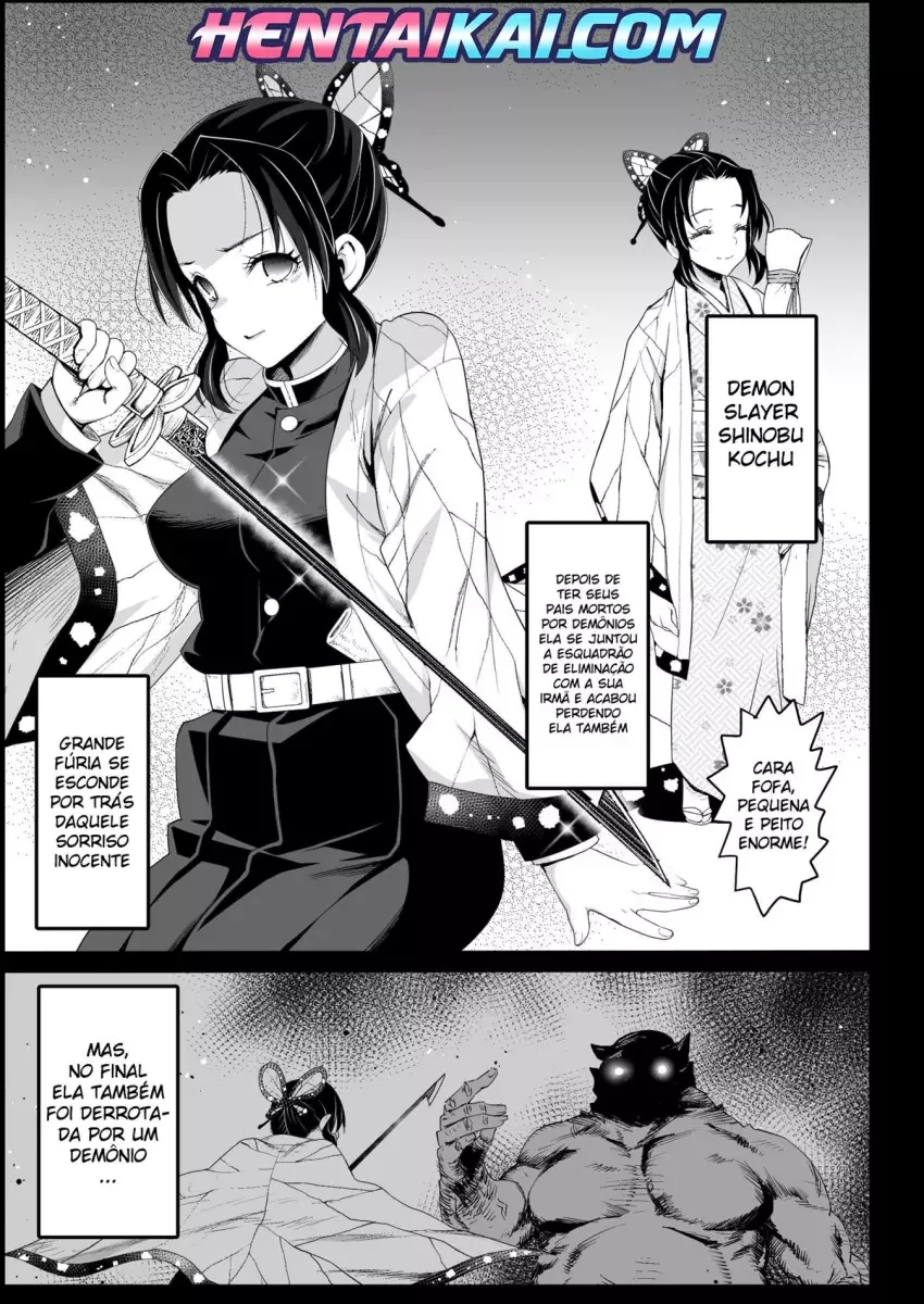 Estupro de Shinobu Kochou: Piranha dos Kimetsu no Yaiba é Violentada por Velhos Demônios – Hentai HQ Brasileiro