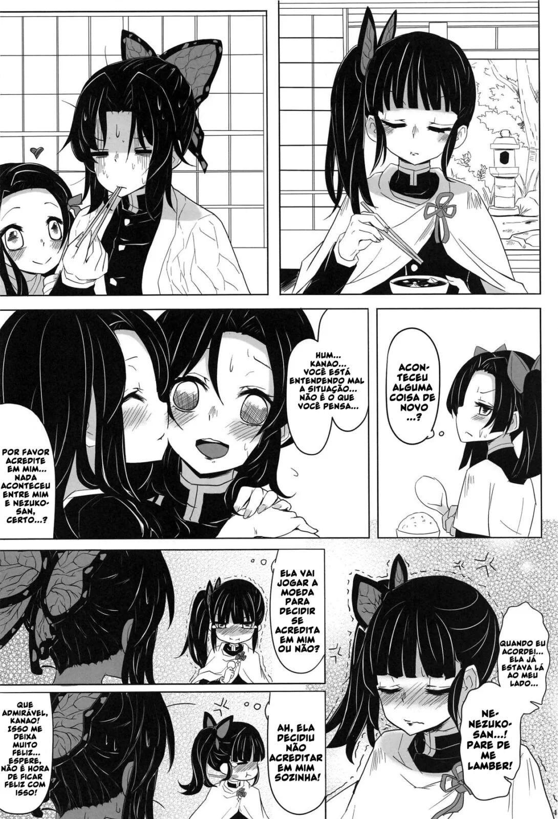 Orgia entre Kimetsu no Yaiba: Kanao Tsuyuri Nezuko Kamado Shinobu Kochou em Hentai HQ Brasileiro