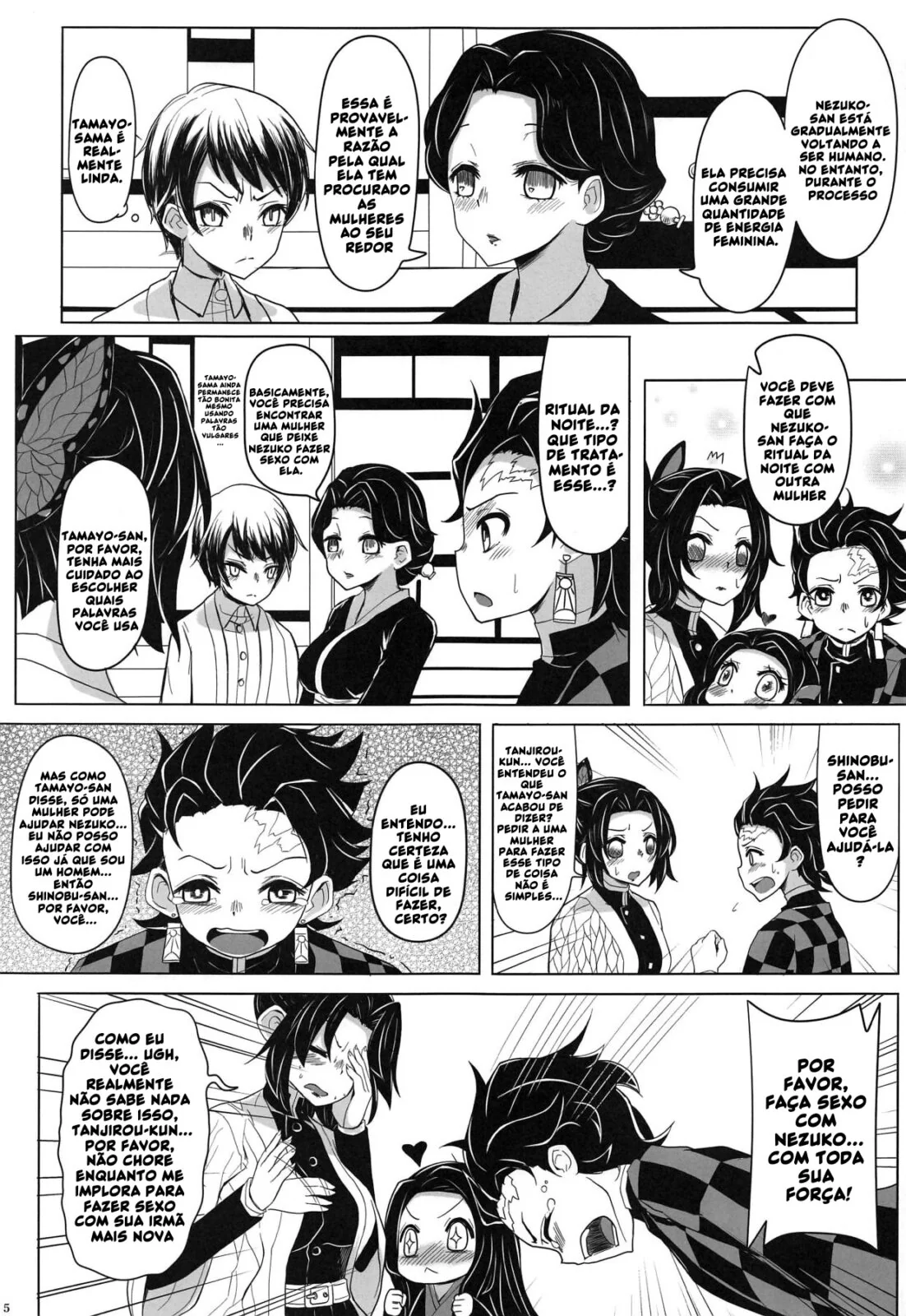 Orgia entre Kimetsu no Yaiba: Kanao Tsuyuri Nezuko Kamado Shinobu Kochou em Hentai HQ Brasileiro