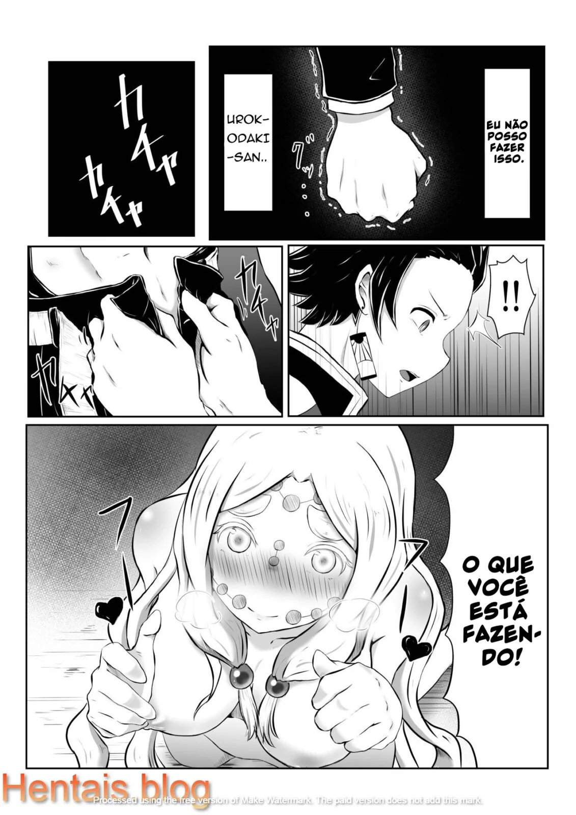 Tanjirou Kamado e a Pica da Mãe Aranha Demônio em Kimetsu no Yaiba: Buceta em Chamas em HQ Brasileiro
