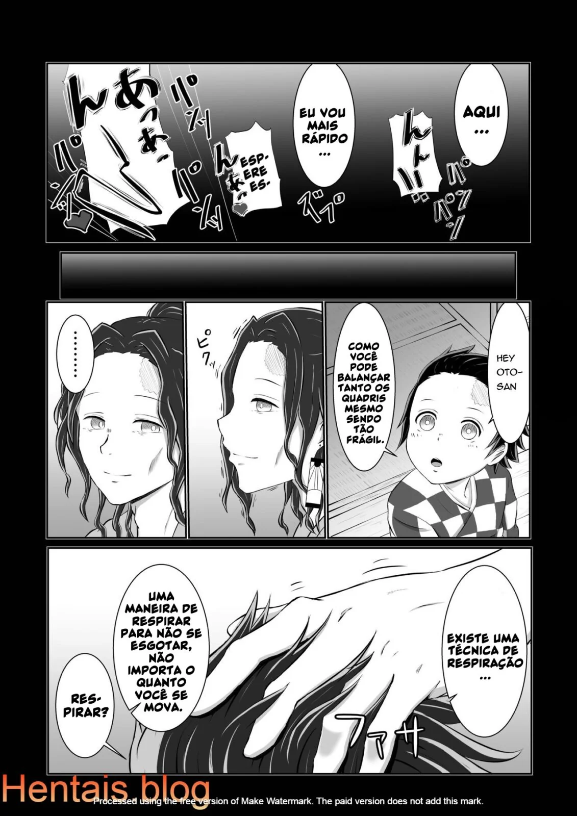 Tanjirou Kamado e a Pica da Mãe Aranha Demônio em Kimetsu no Yaiba: Buceta em Chamas em HQ Brasileiro