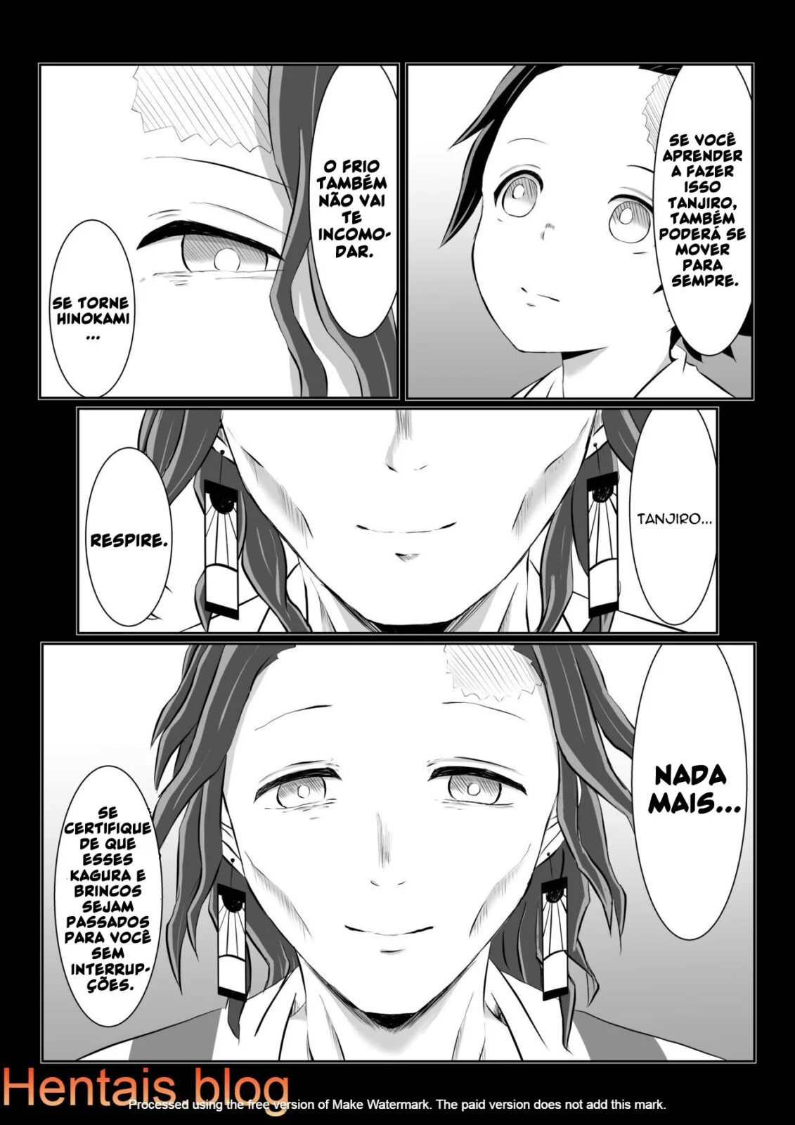 Tanjirou Kamado e a Pica da Mãe Aranha Demônio em Kimetsu no Yaiba: Buceta em Chamas em HQ Brasileiro