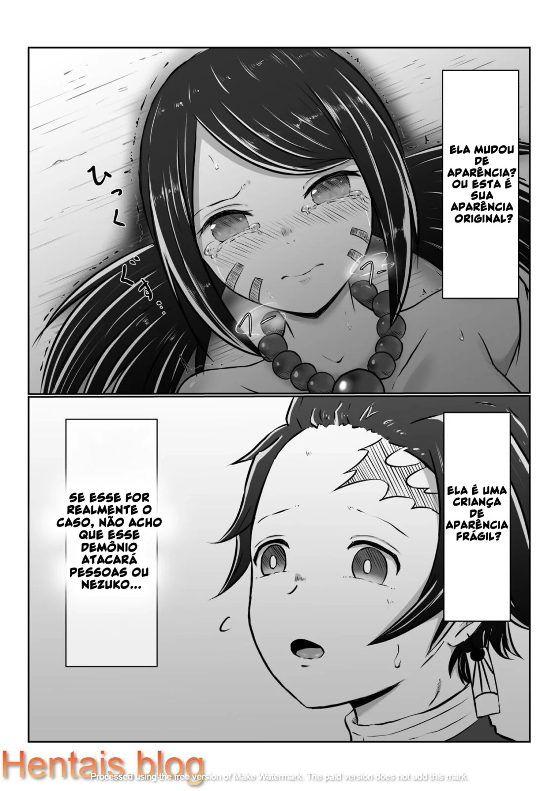 Tanjirou Kamado e a Pica da Mãe Aranha Demônio em Kimetsu no Yaiba: Buceta em Chamas em HQ Brasileiro