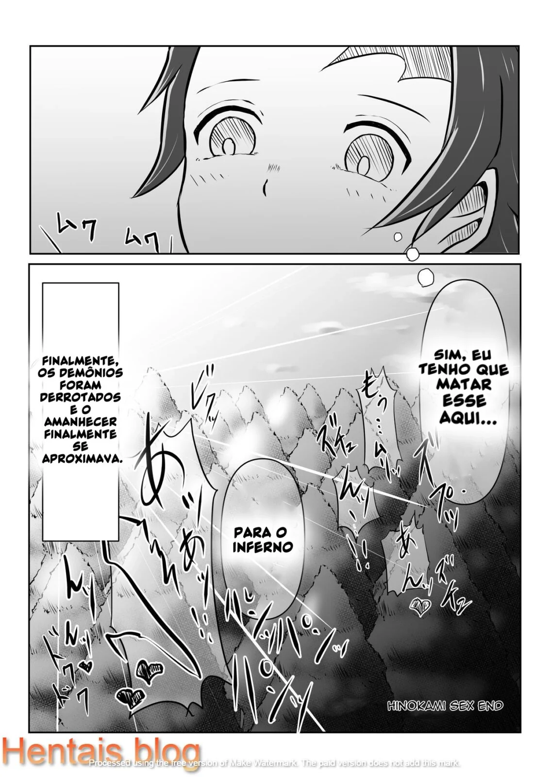 Tanjirou Kamado e a Pica da Mãe Aranha Demônio em Kimetsu no Yaiba: Buceta em Chamas em HQ Brasileiro