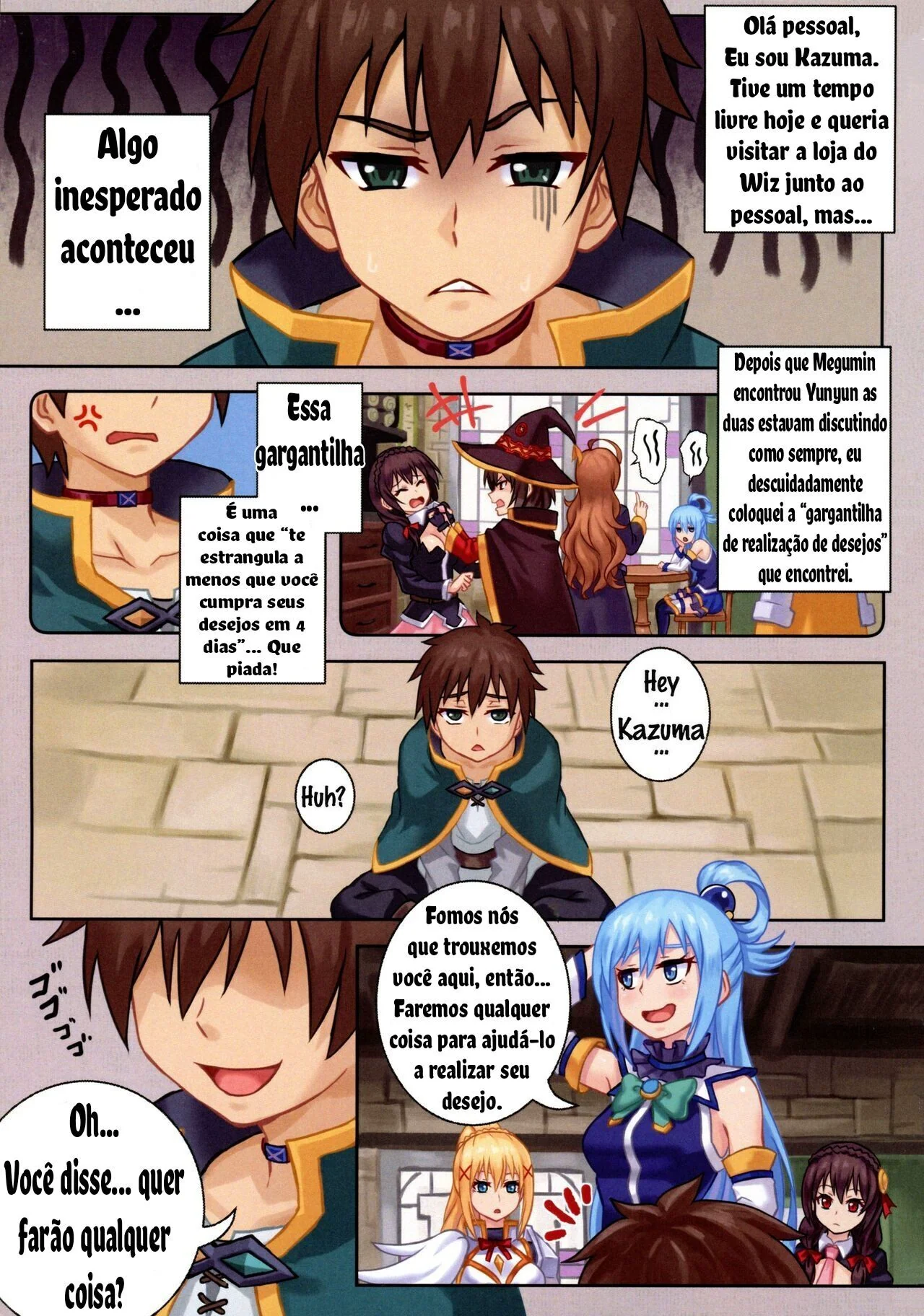 Kono Subarashii: Desejos Maravilhosos – Kazuma e suas Safadezas Proibidas em Hentai HQ Brasileiro!