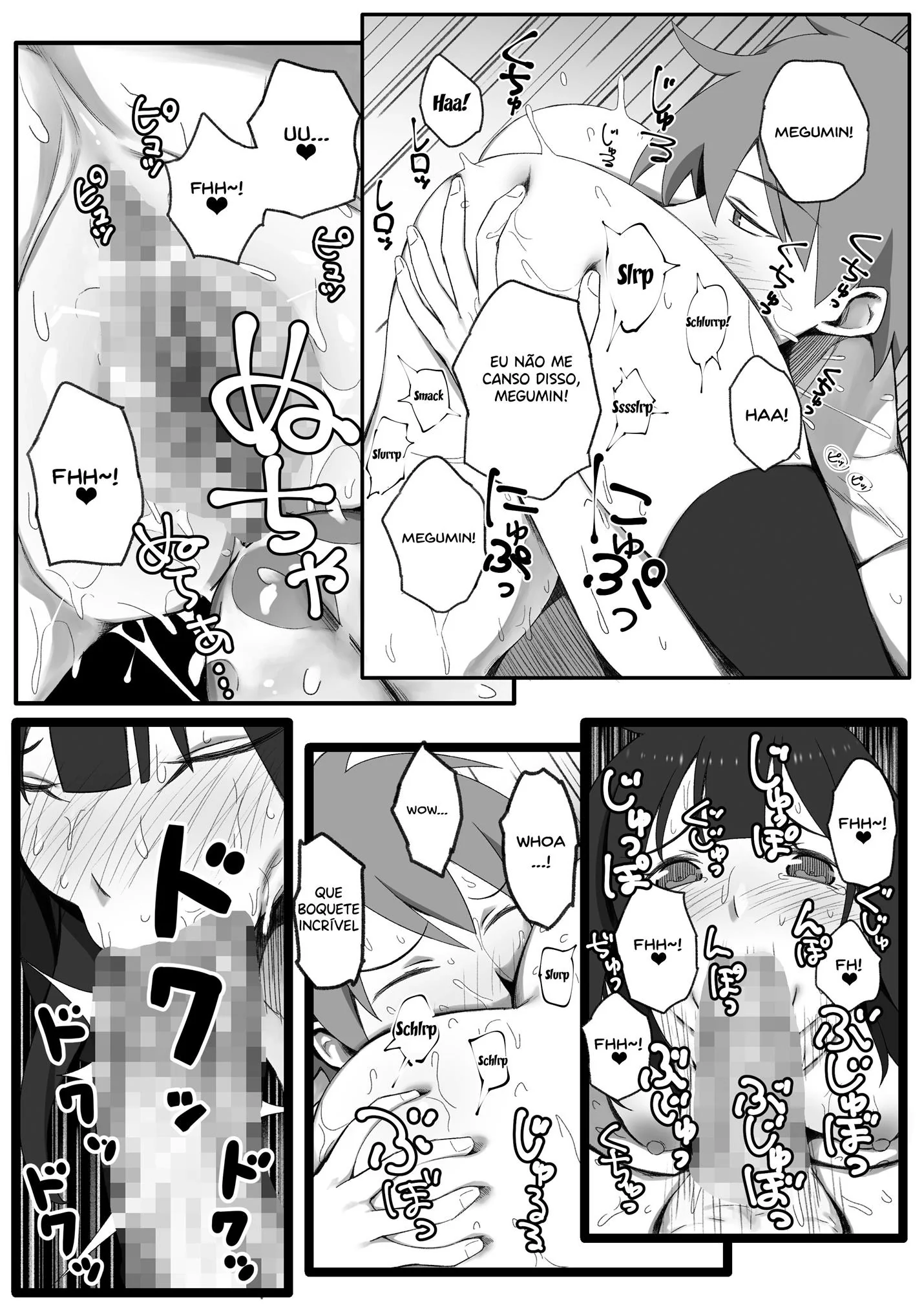 Kazuma e seu harém piranha em Konosuba Hentai HQ Brasileiro