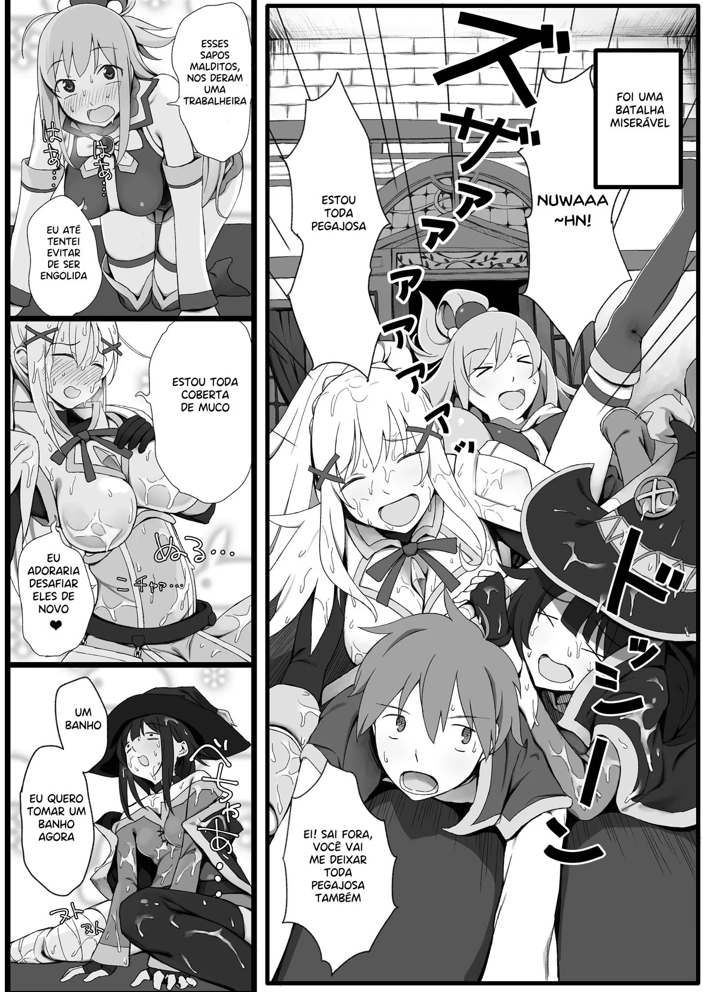 Kazuma e seu harém piranha em Konosuba Hentai HQ Brasileiro
