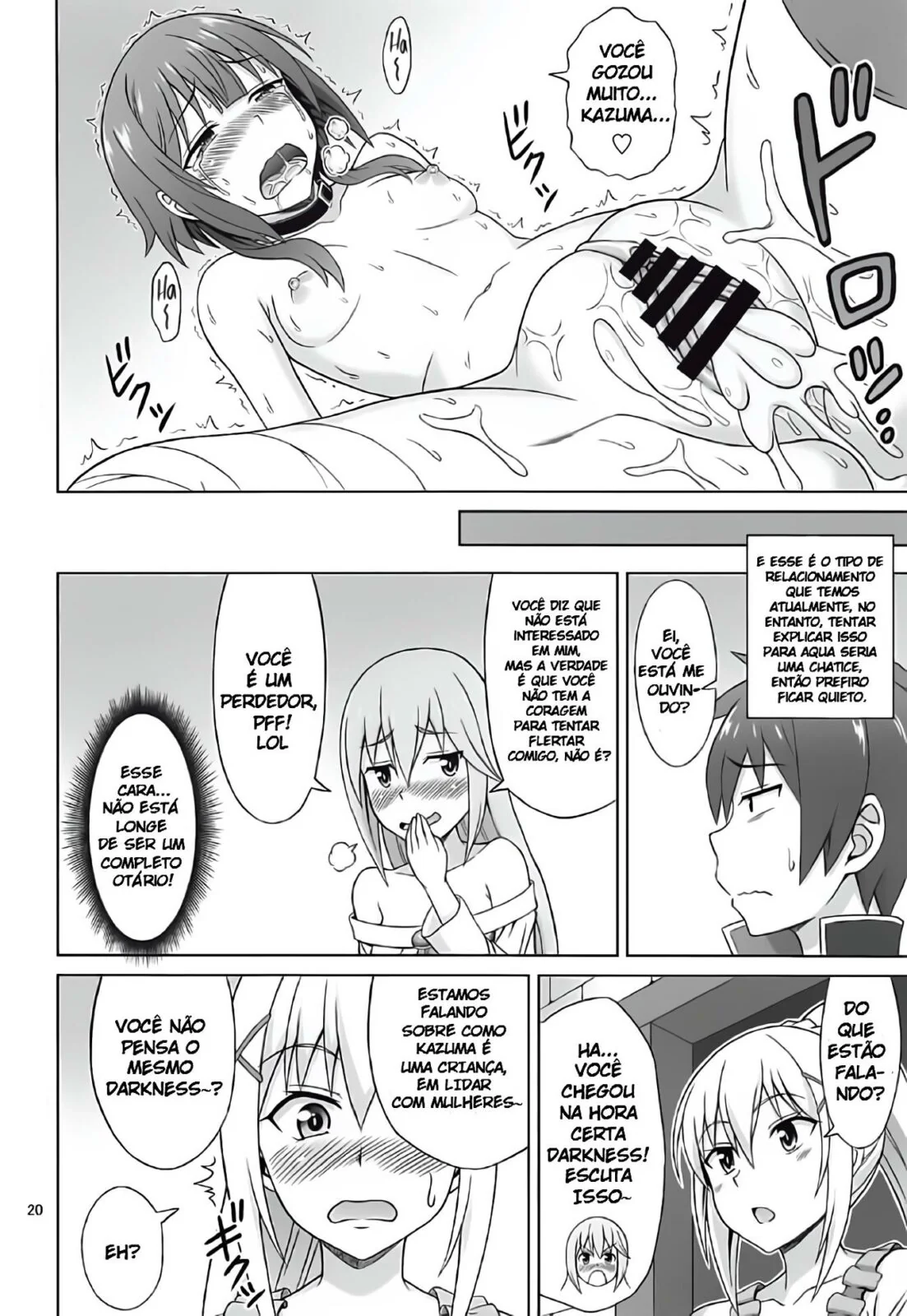 Konosuba Hentai: Fodendo as Gostosas e Gozando Dentro da Buceta em HQ Brasileiro!
