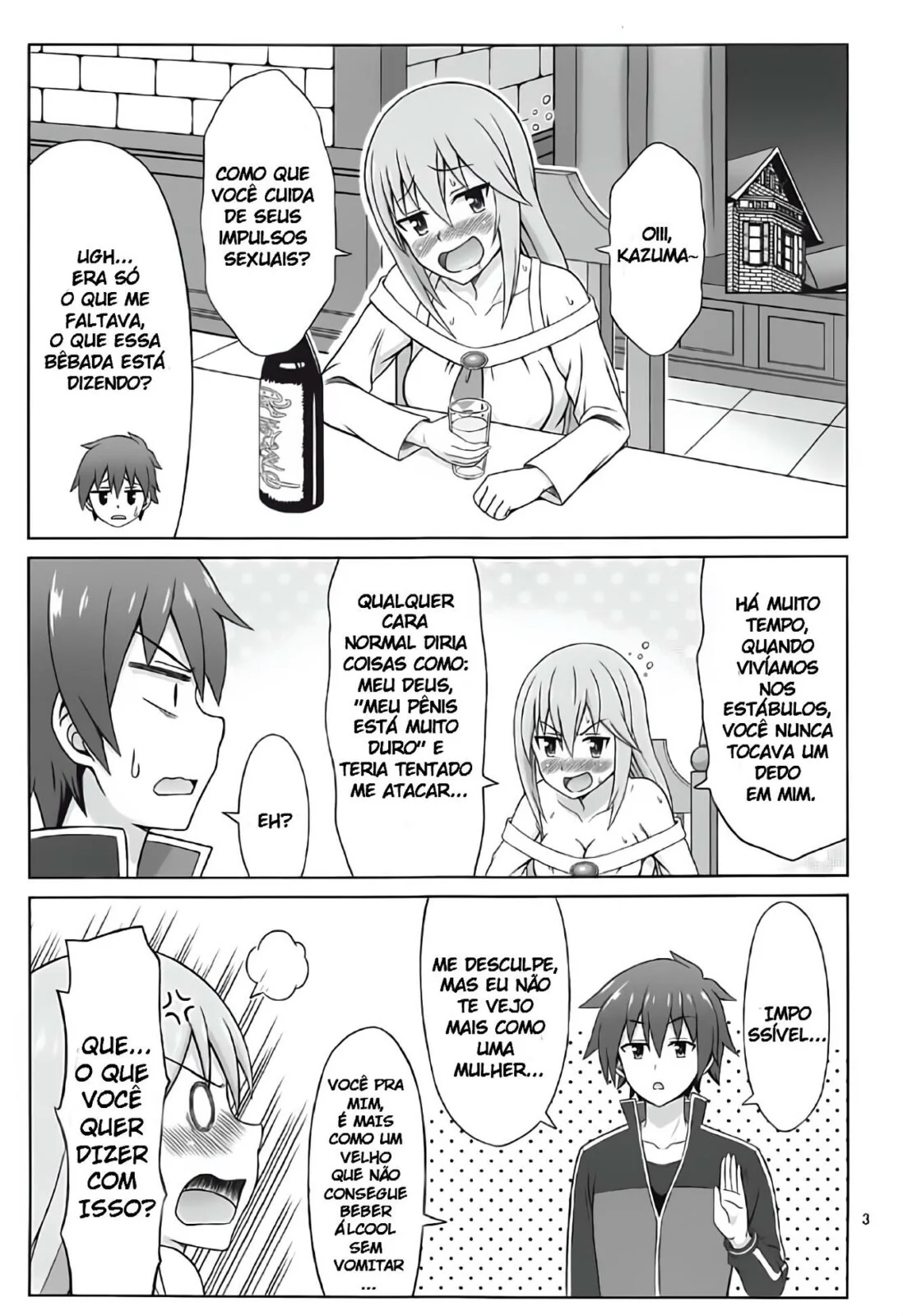 Konosuba Hentai: Fodendo as Gostosas e Gozando Dentro da Buceta em HQ Brasileiro!