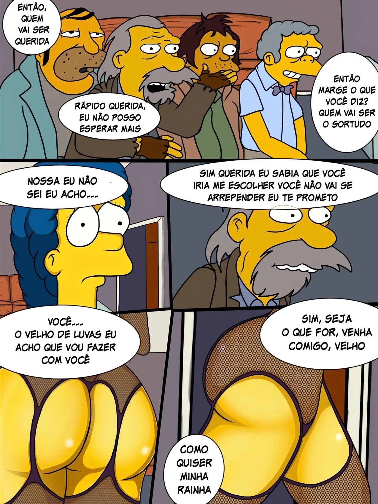 Marge Piranha Fodendo Com Mendigos Velhinhos em Hentai HQ Brasileiro