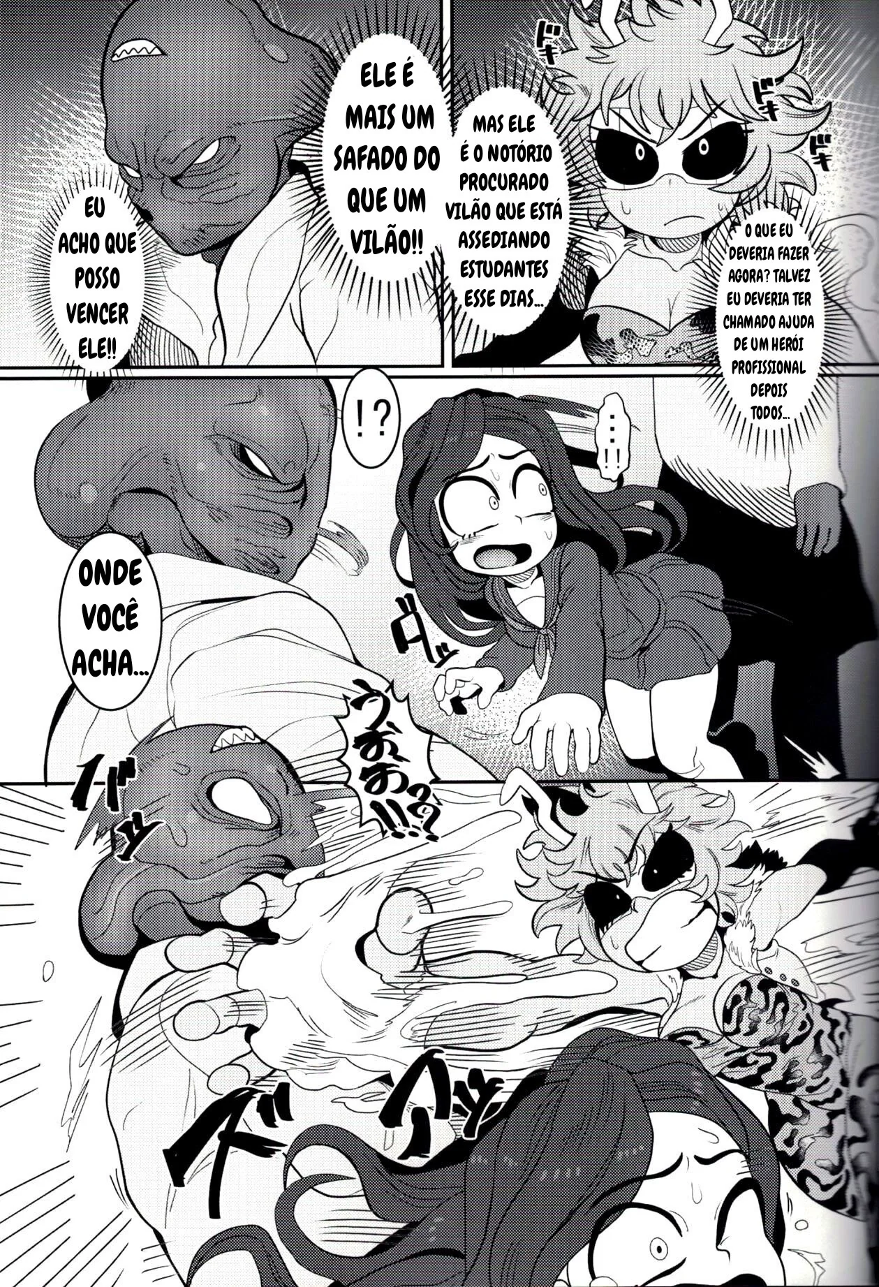Mina Ashido contra o Vilão Abusador em My Hero Academia – Pica na Buceta da Piranha em Hentai HQ Brasileiro