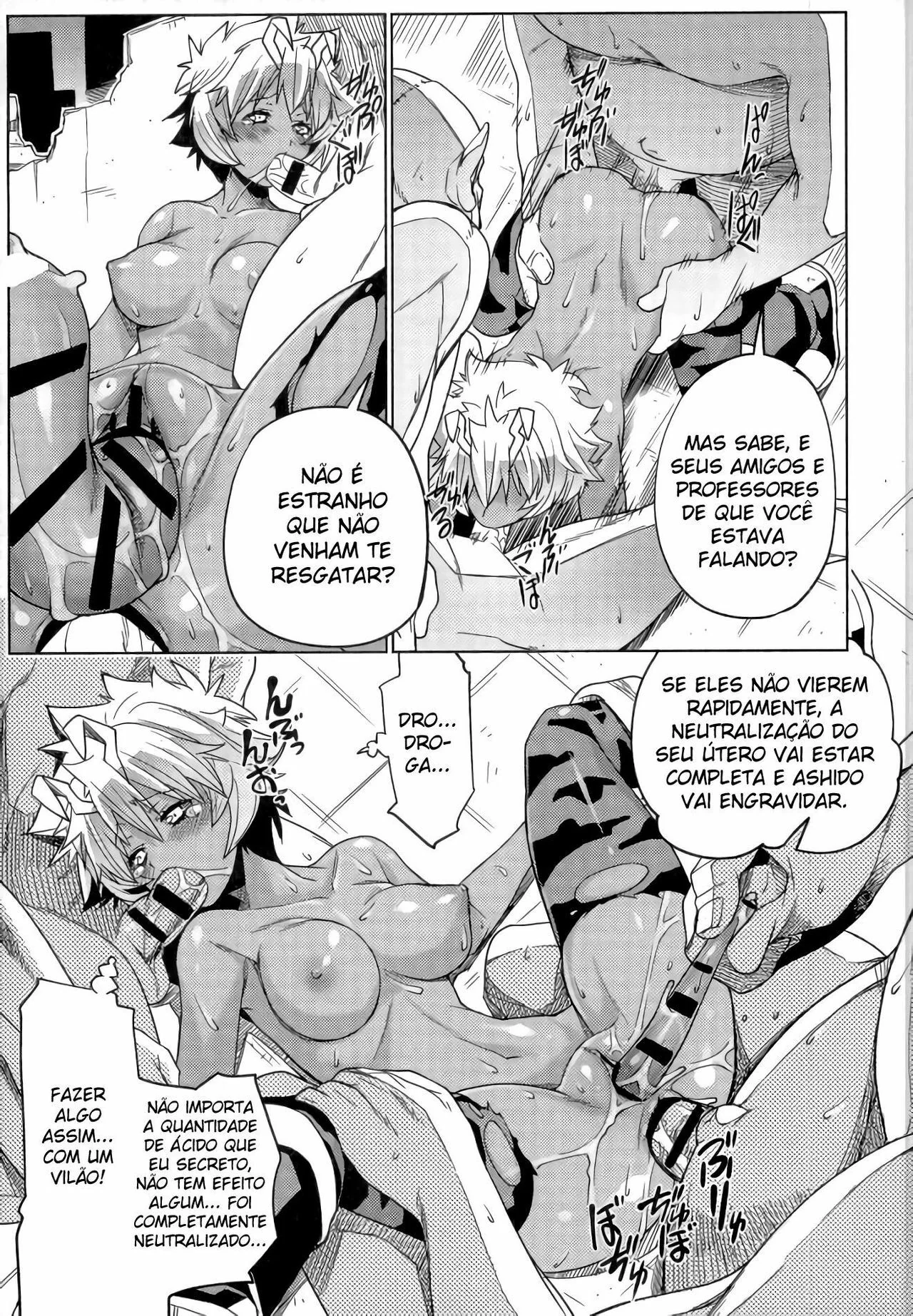 My Hero Academia: Estupro de Mina Ashido – Professores da Academia utilizam da buceta da piranha Mina Ashido