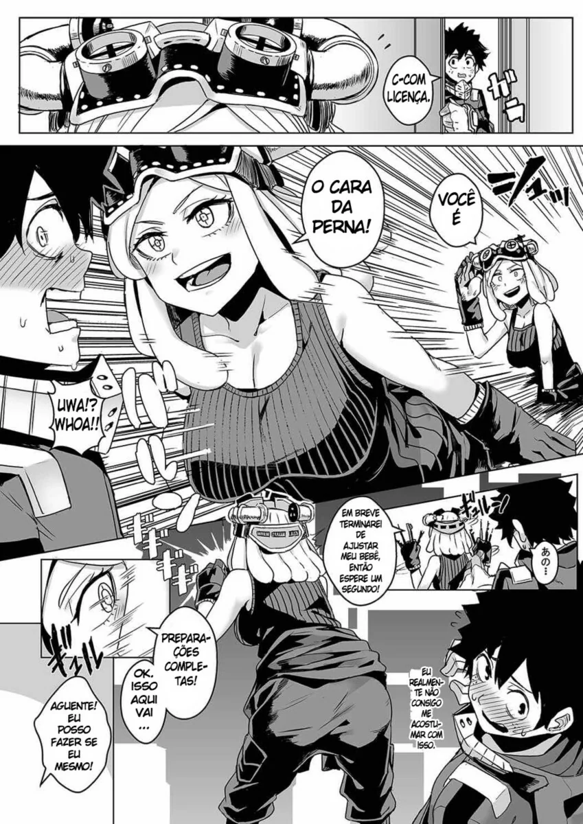 Midoriya detonando a buceta da piranha Mei Hatsume em Boku No Hero Academia Hentai HQ Brasileiro