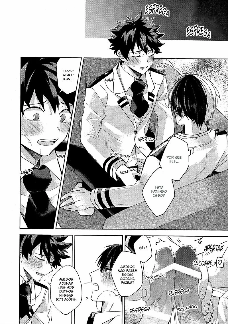 Boku no Hero Academia: Midoriya e Todoroki em uma Masturbação Amiga – Beijo de Pica em Hentai HQ Brasileiro
