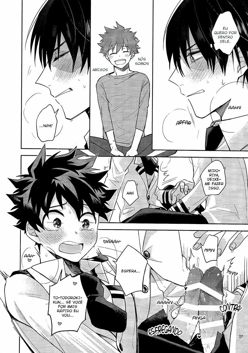 Boku no Hero Academia: Midoriya e Todoroki em uma Masturbação Amiga – Beijo de Pica em Hentai HQ Brasileiro