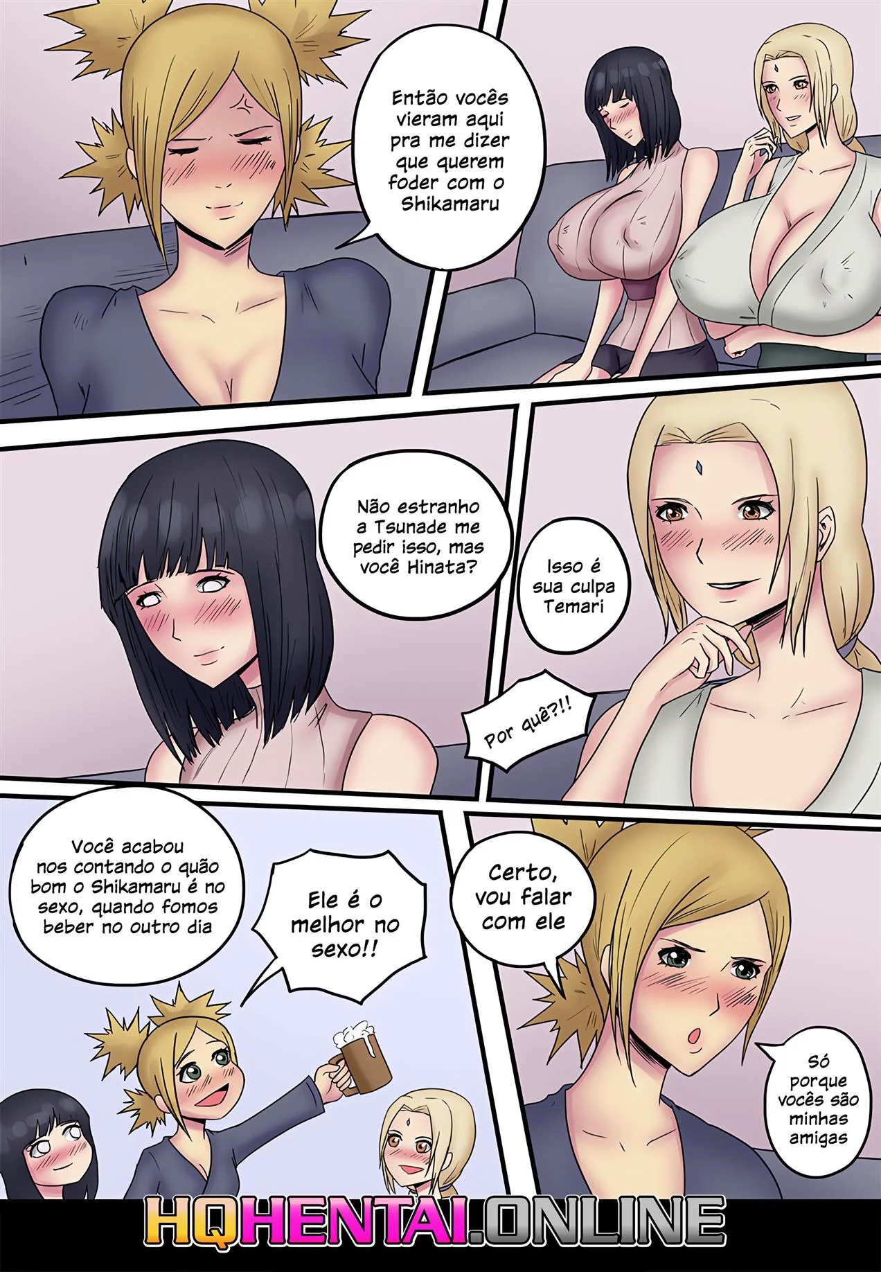 Fodendo com as Piranhas Hinata e Tsunade em HQ Brasileiro