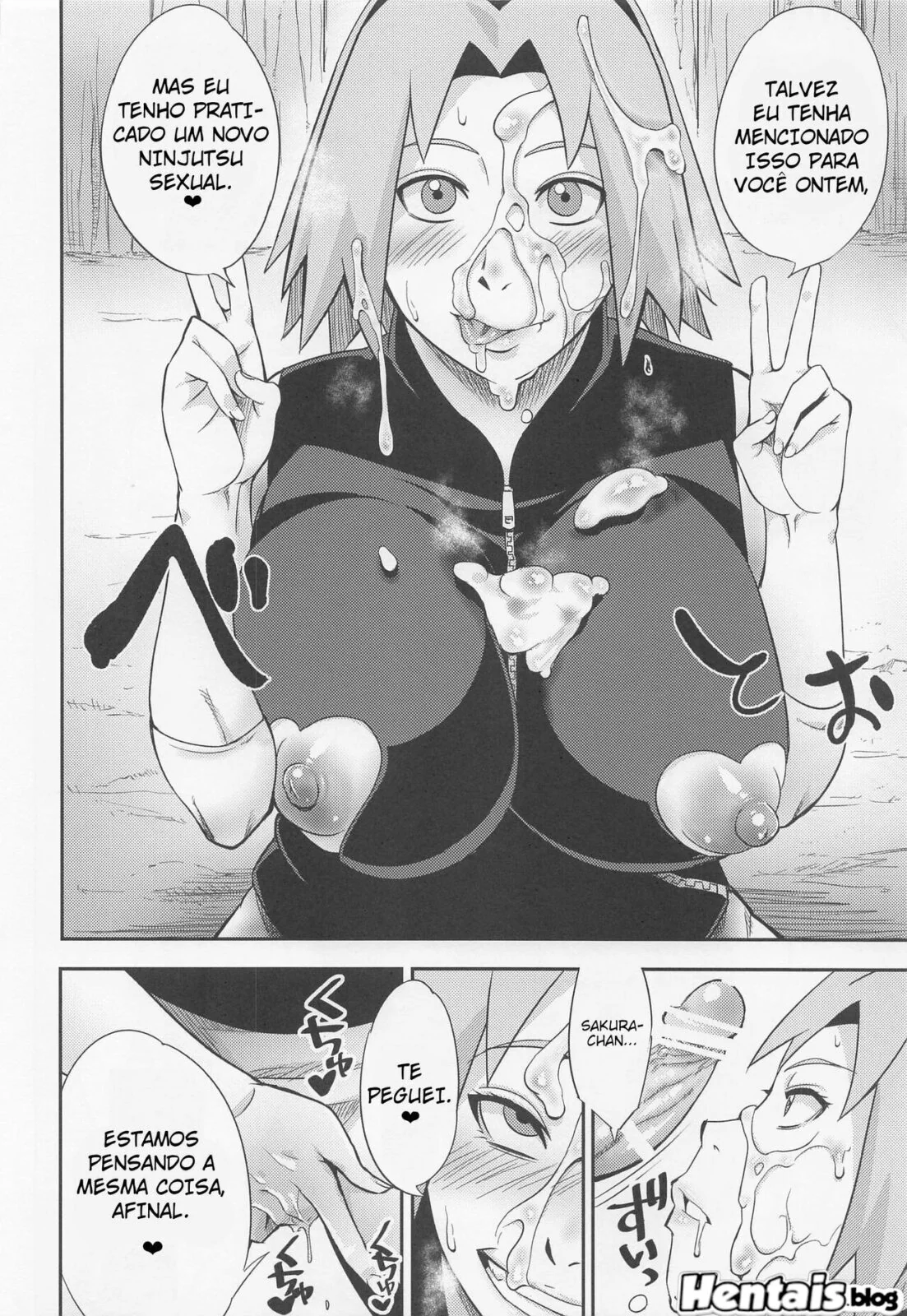 Naruto a rola da piranha da Sakura em uma super HQ de anime hentai