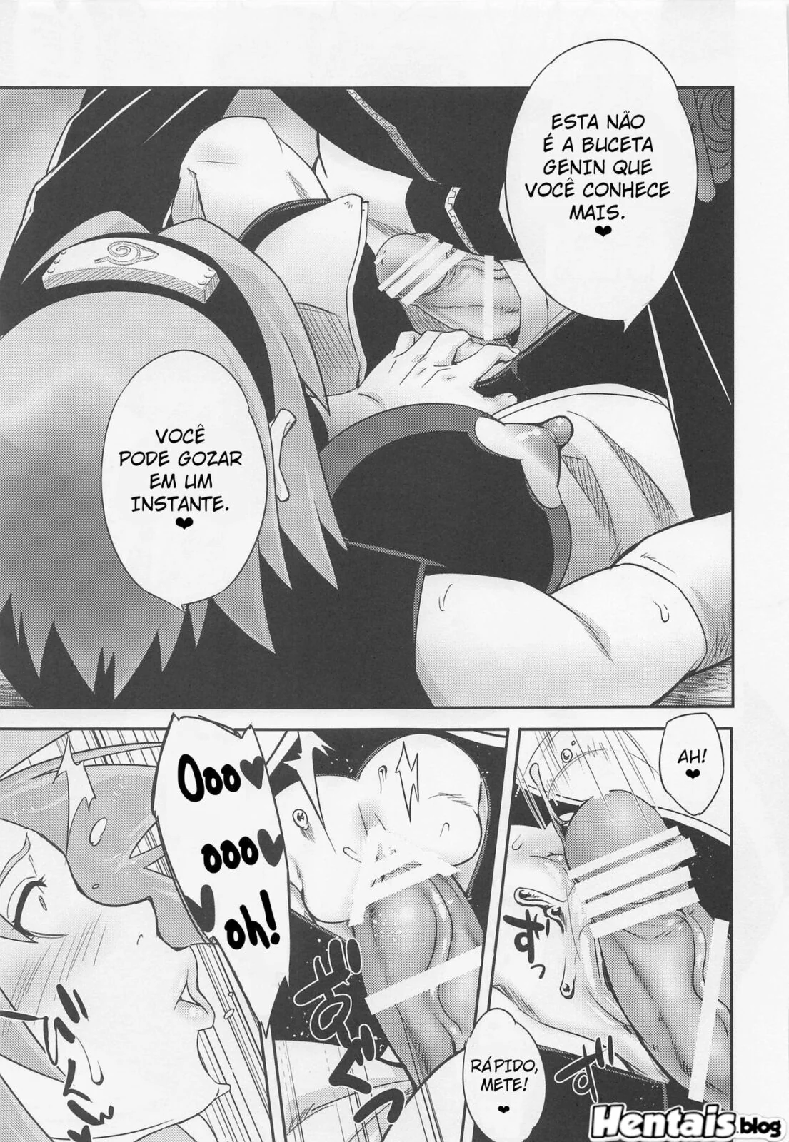 Naruto a rola da piranha da Sakura em uma super HQ de anime hentai