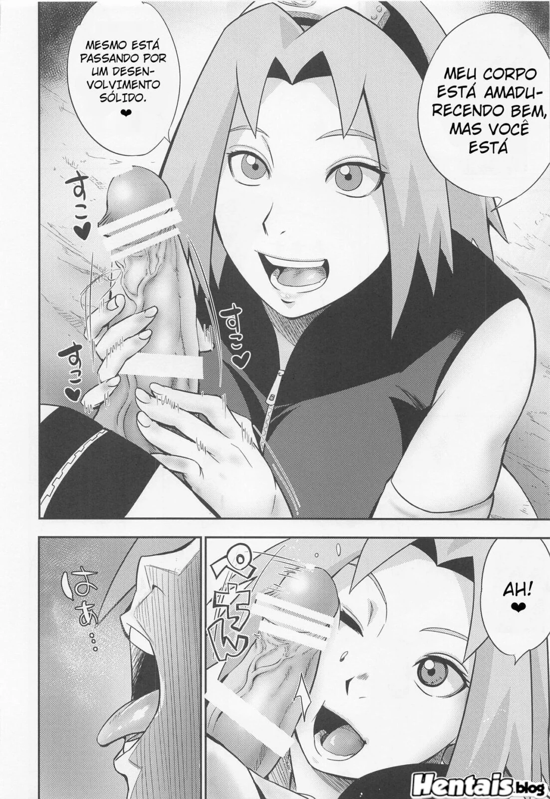 Naruto a rola da piranha da Sakura em uma super HQ de anime hentai