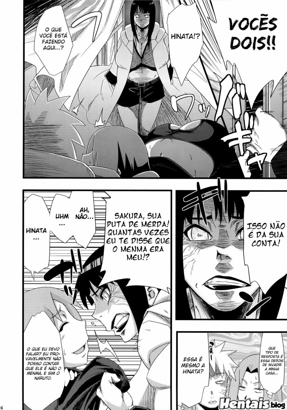 Naruto fode Sakura na frente do pai dela em hentai HQ brasileiro – A disputa pela buceta mais gostosa!