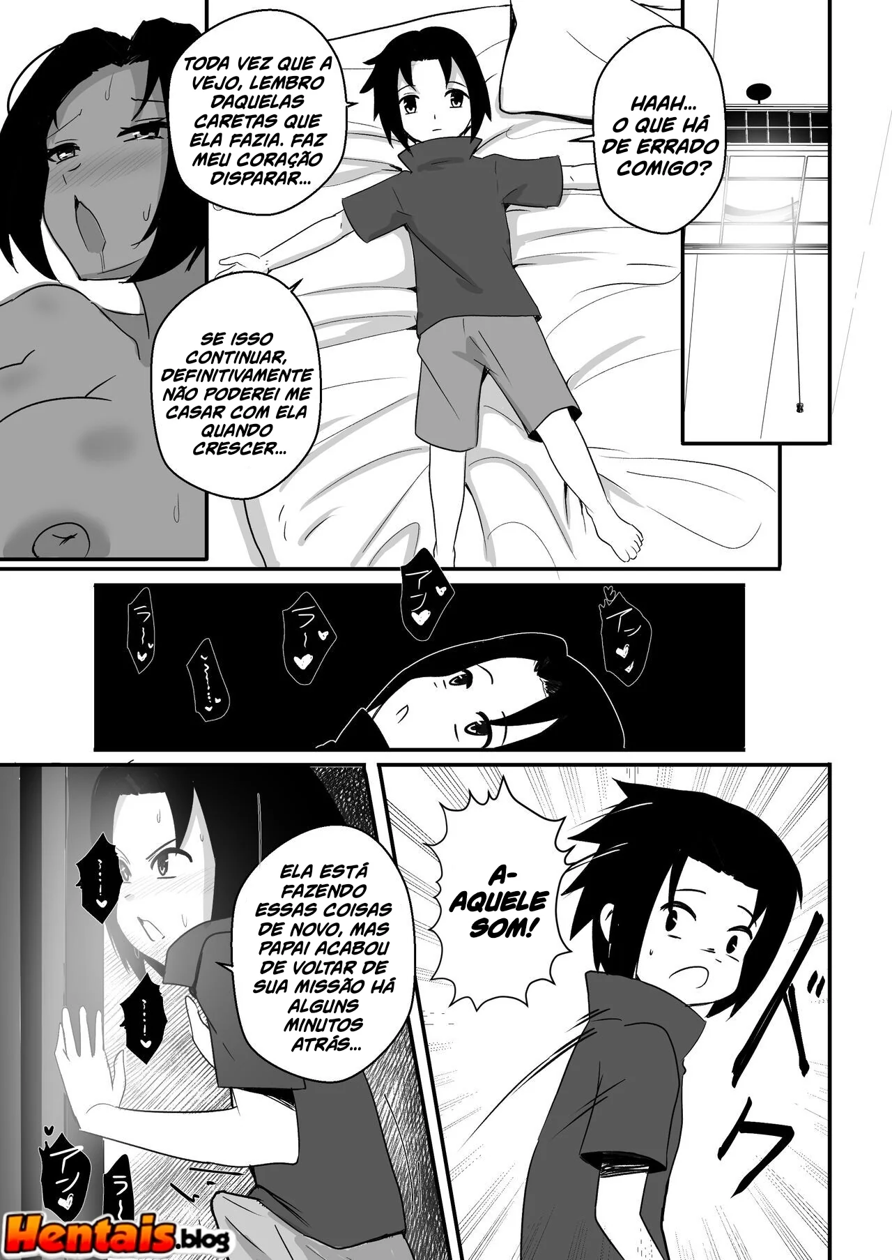 Fodendo a buceta da mamãe peituda no Naruto Hentai: Incesto
