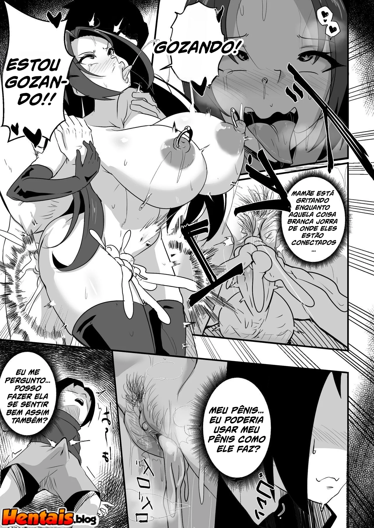 Fodendo a buceta da mamãe peituda no Naruto Hentai: Incesto