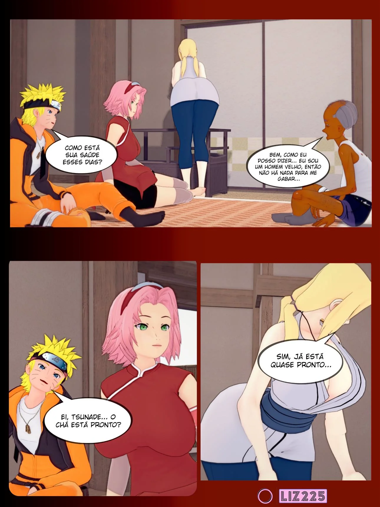 Pousada da Sacanagem: Tsunade, Sakura, Naruto e o Velho Tarado – Hentai HQ Brasileiro